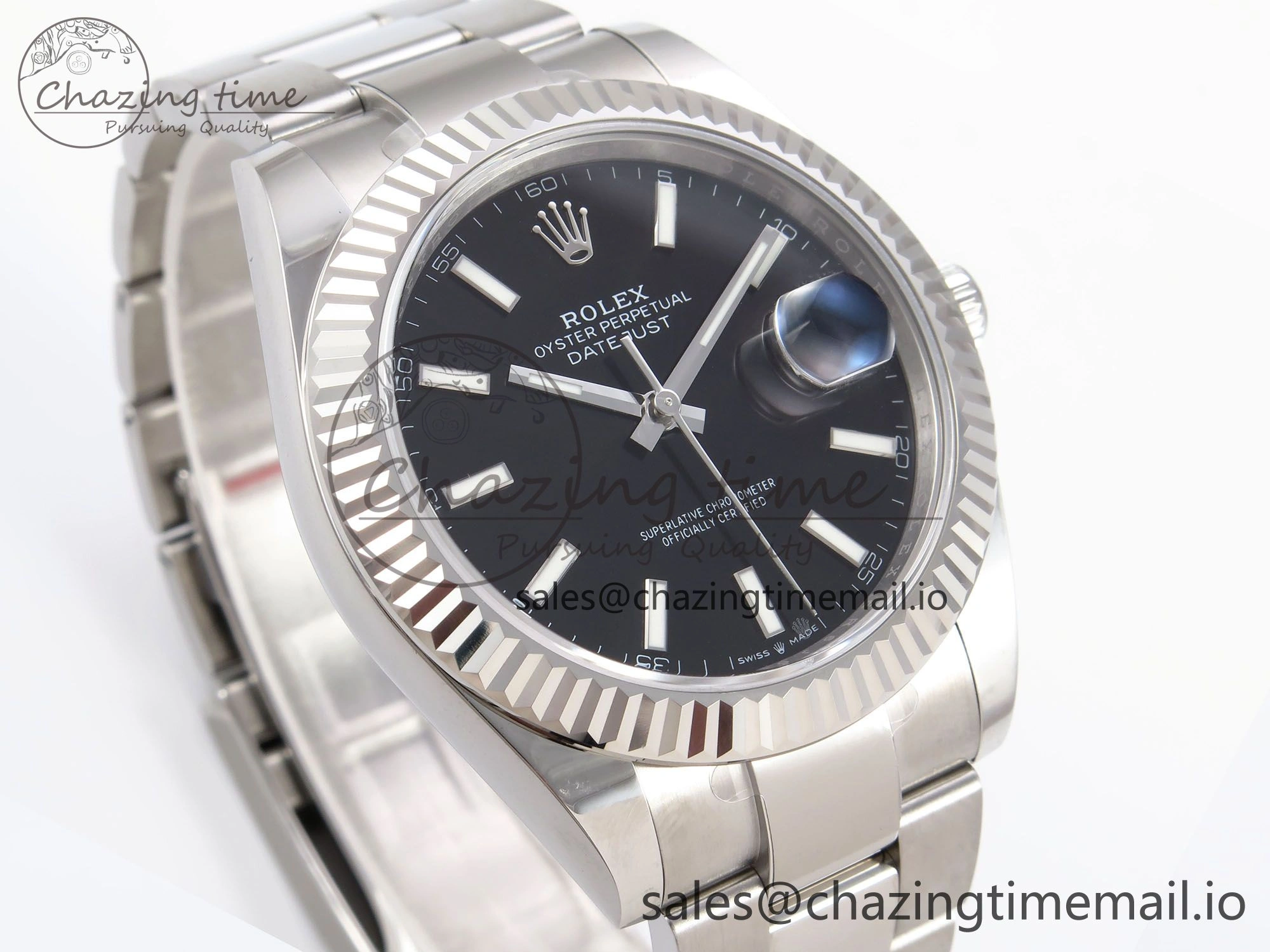 DateJust 41 126334 EWEF Best Edition Black Stick Dial on Oyster Bracelet A3235