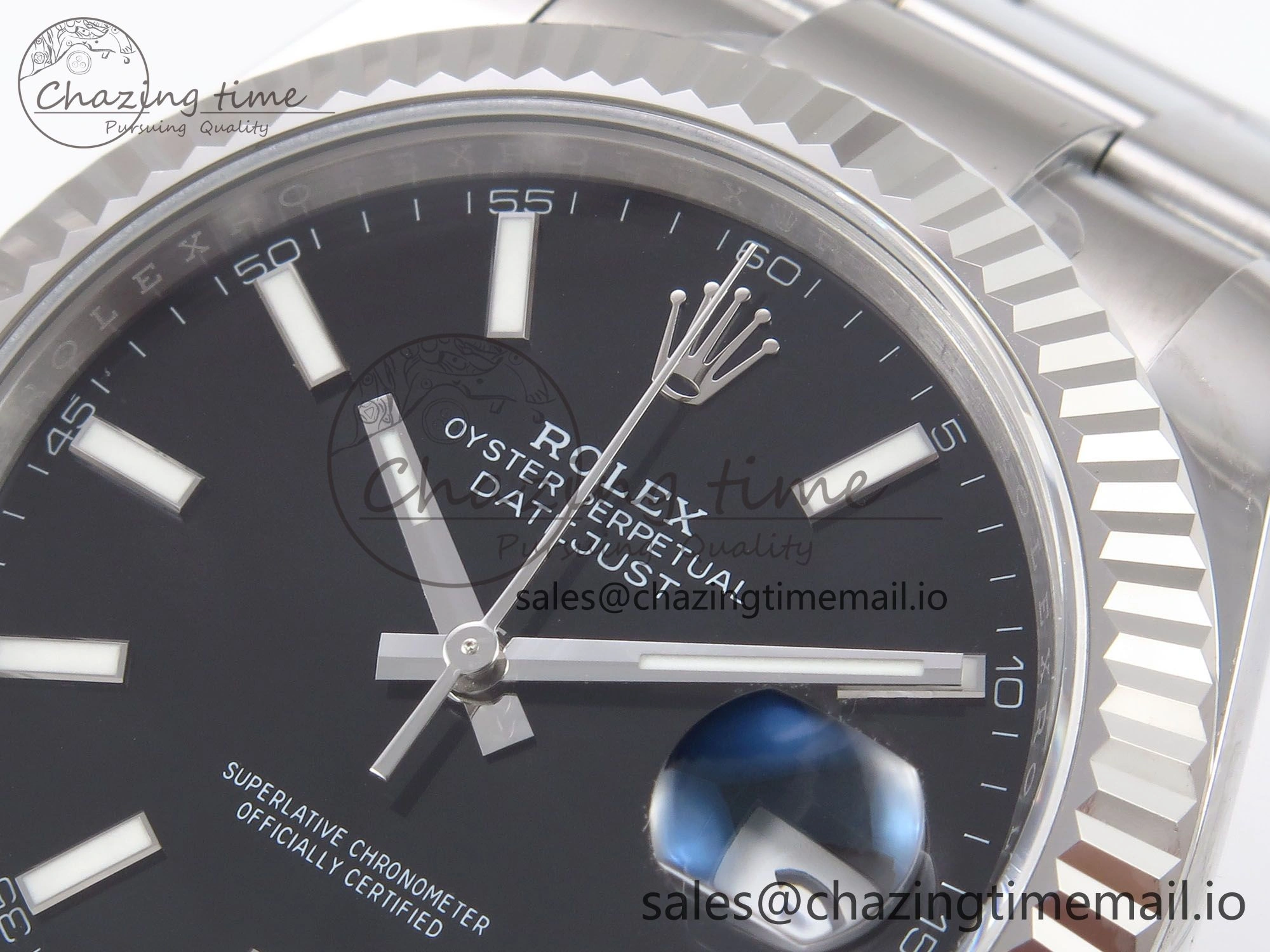 DateJust 41 126334 EWEF Best Edition Black Stick Dial on Oyster Bracelet A3235