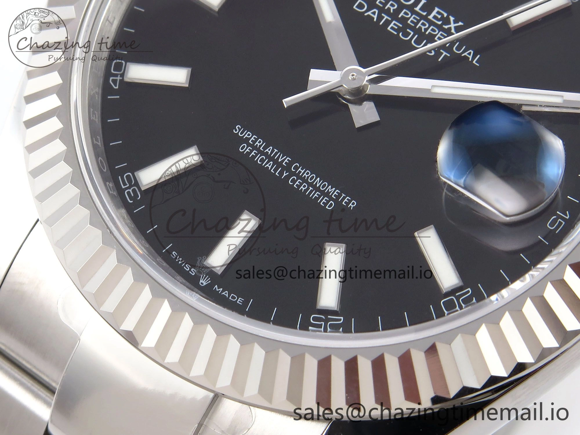 DateJust 41 126334 EWEF Best Edition Black Stick Dial on Oyster Bracelet A3235