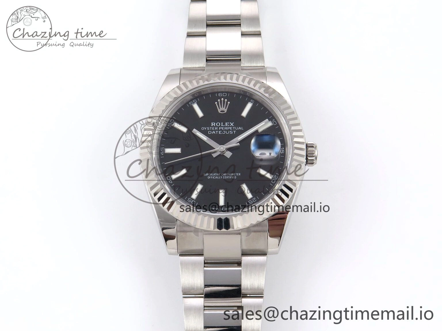 DateJust 41 126334 EWEF Best Edition Black Stick Dial on Oyster Bracelet A3235