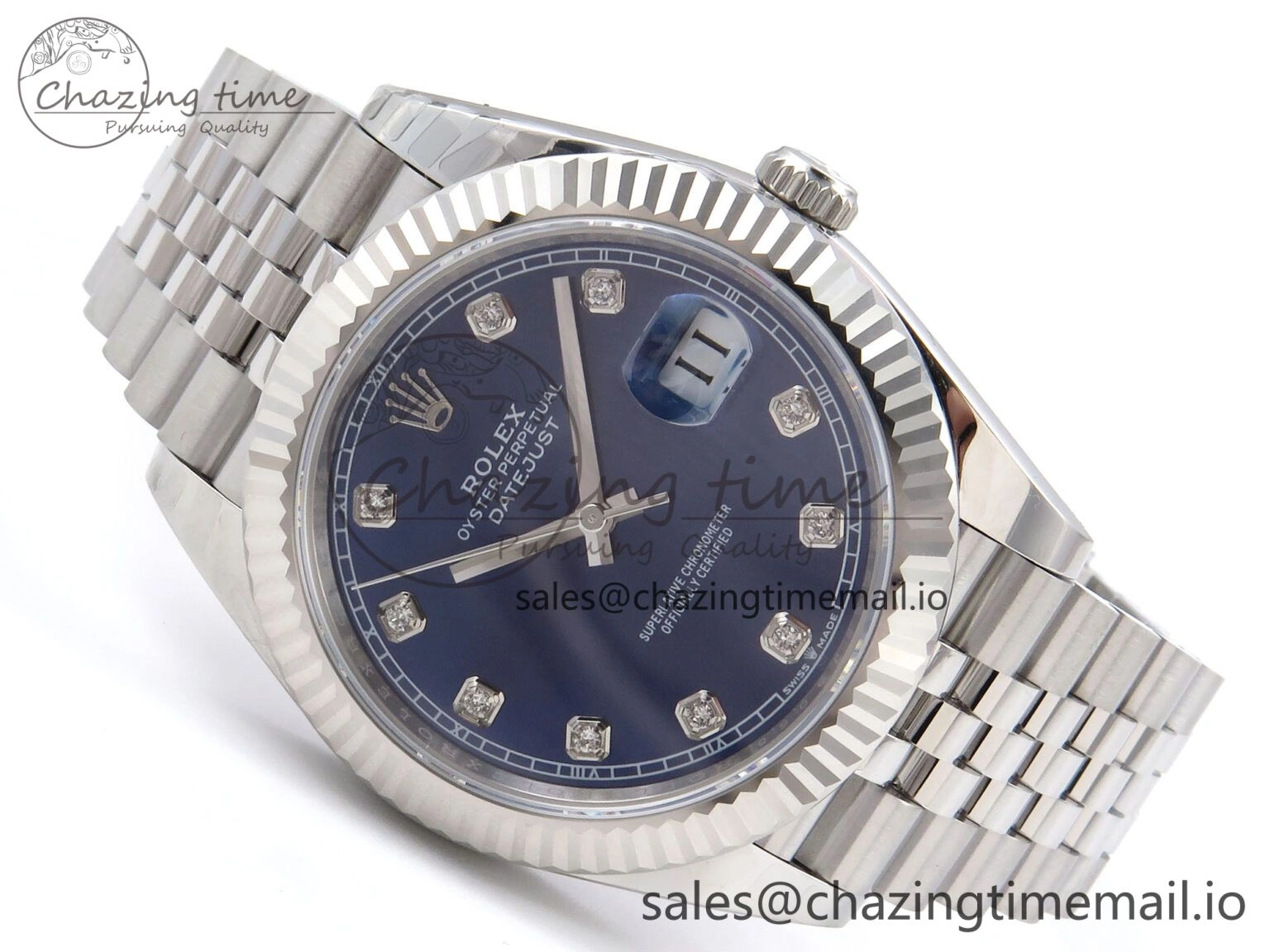 DateJust 41 126334 EWEF Best Edition Blue Diamonds Dial on Jubilee Bracelet A3235