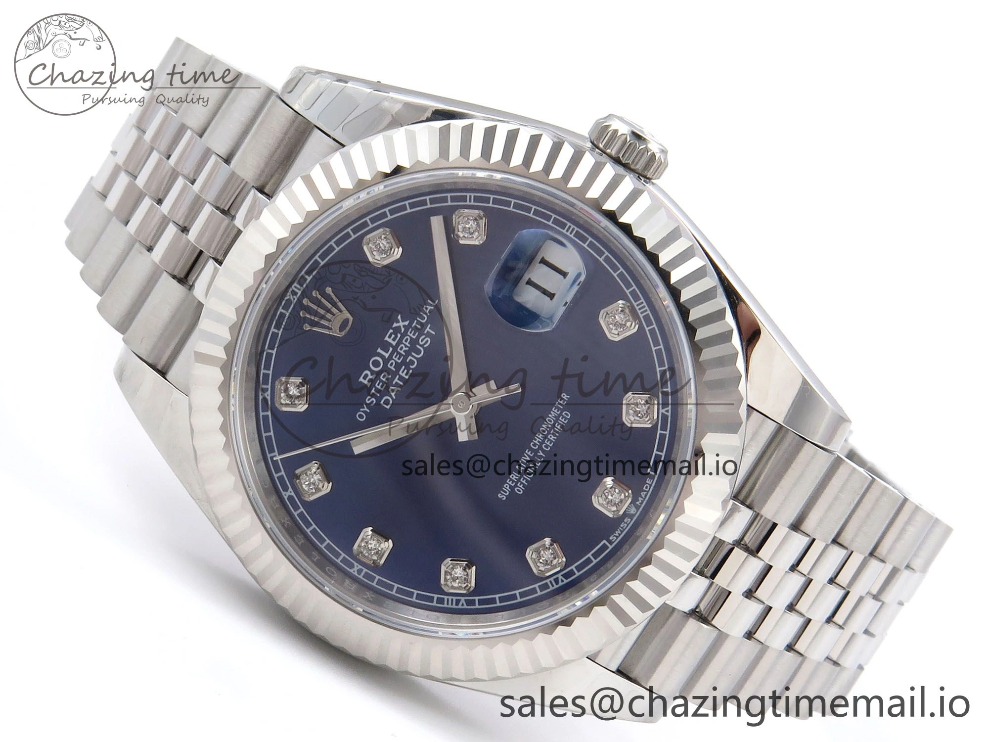 DateJust 41 126334 EWEF Best Edition Blue Diamonds Dial on Jubilee Bracelet A3235