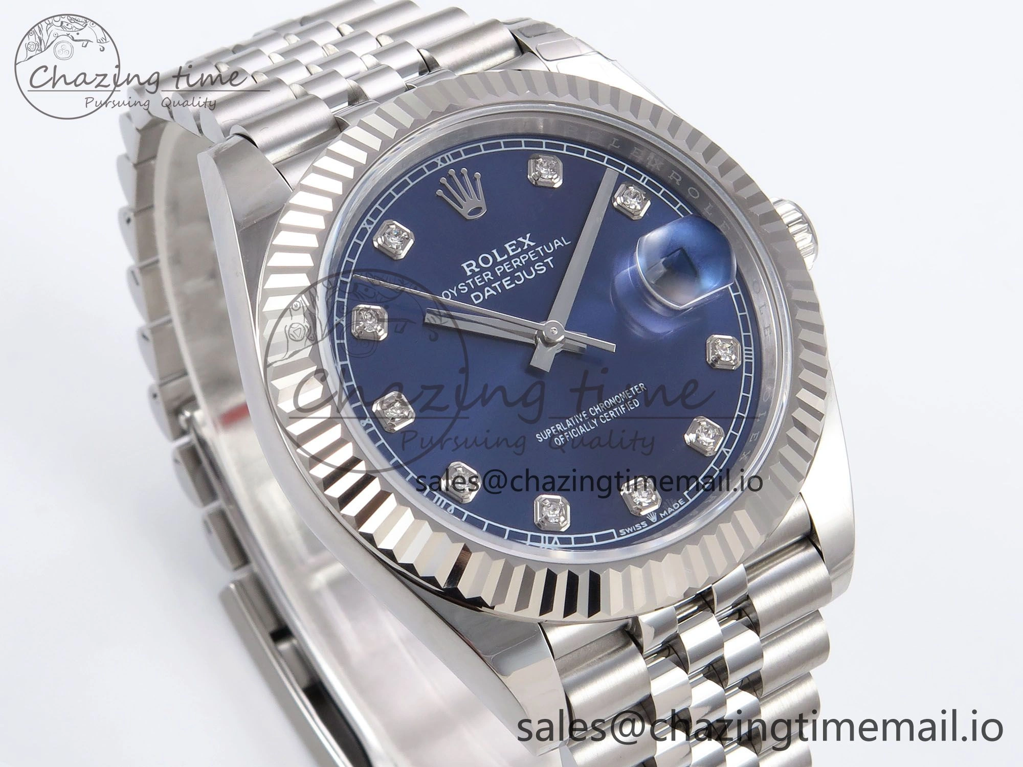 DateJust 41 126334 EWEF Best Edition Blue Diamonds Dial on Jubilee Bracelet A3235
