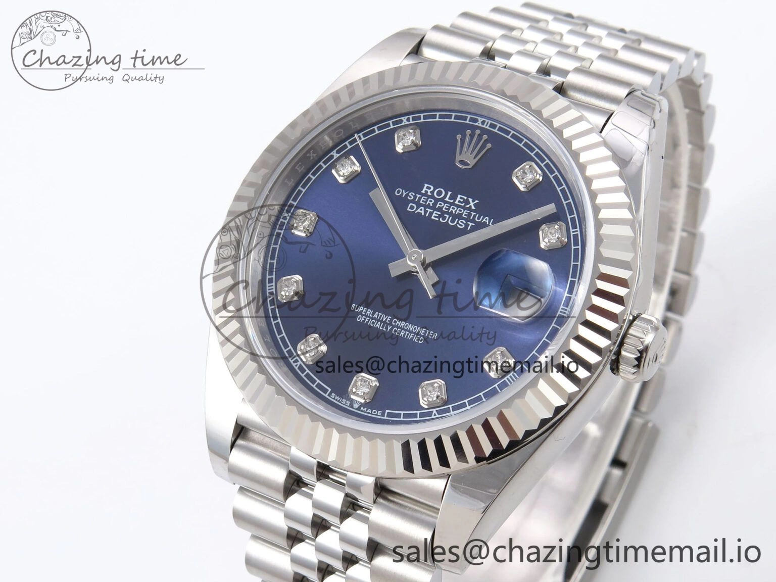 DateJust 41 126334 EWEF Best Edition Blue Diamonds Dial on Jubilee Bracelet A3235