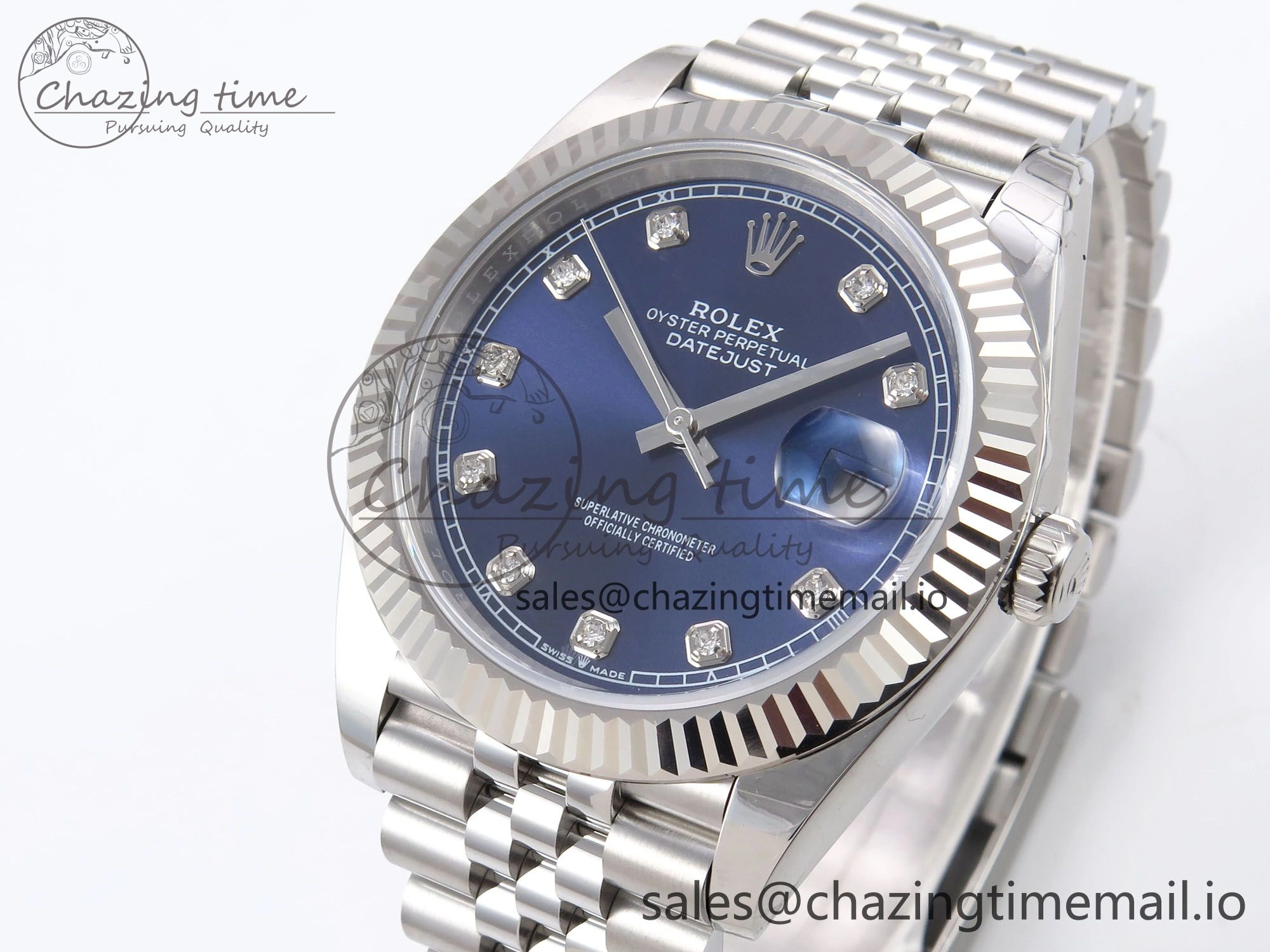DateJust 41 126334 EWEF Best Edition Blue Diamonds Dial on Jubilee Bracelet A3235