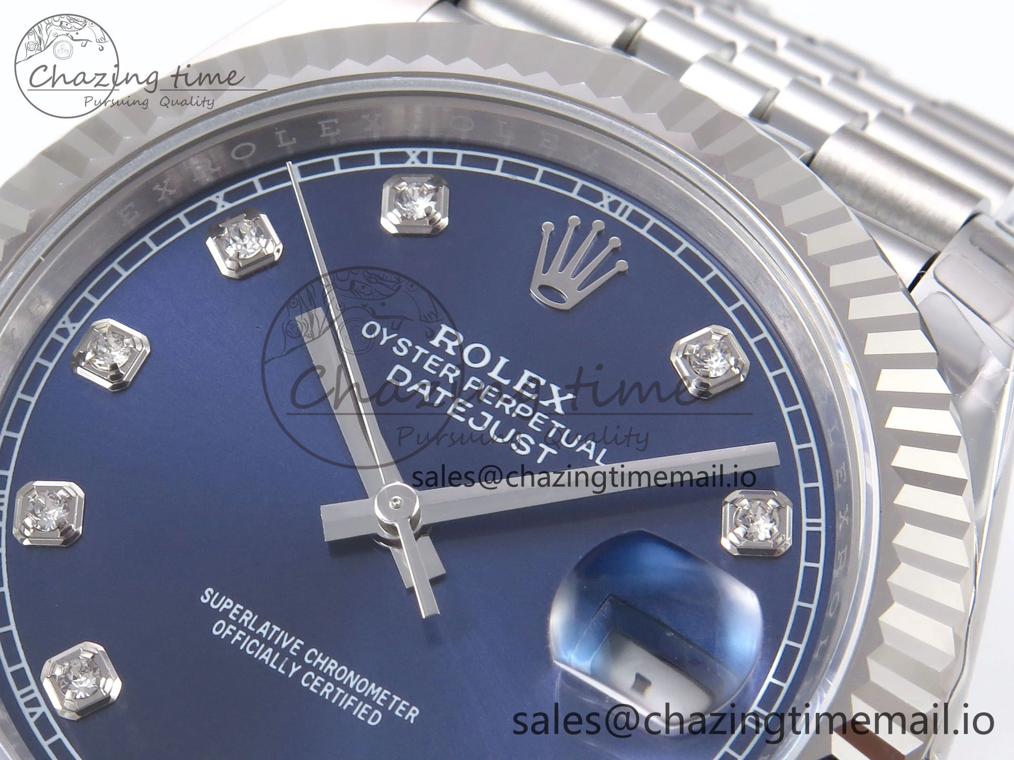 DateJust 41 126334 EWEF Best Edition Blue Diamonds Dial on Jubilee Bracelet A3235