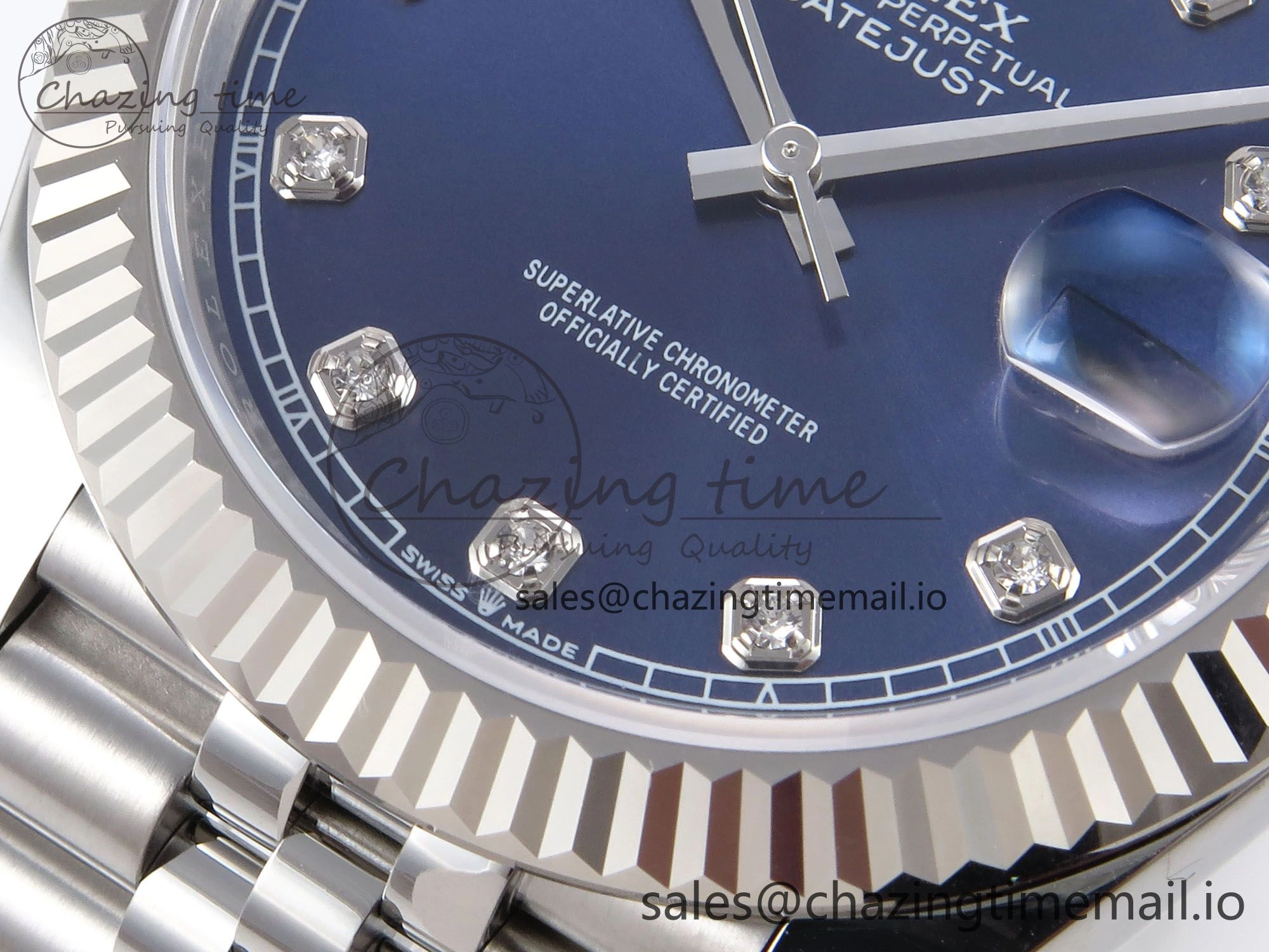DateJust 41 126334 EWEF Best Edition Blue Diamonds Dial on Jubilee Bracelet A3235