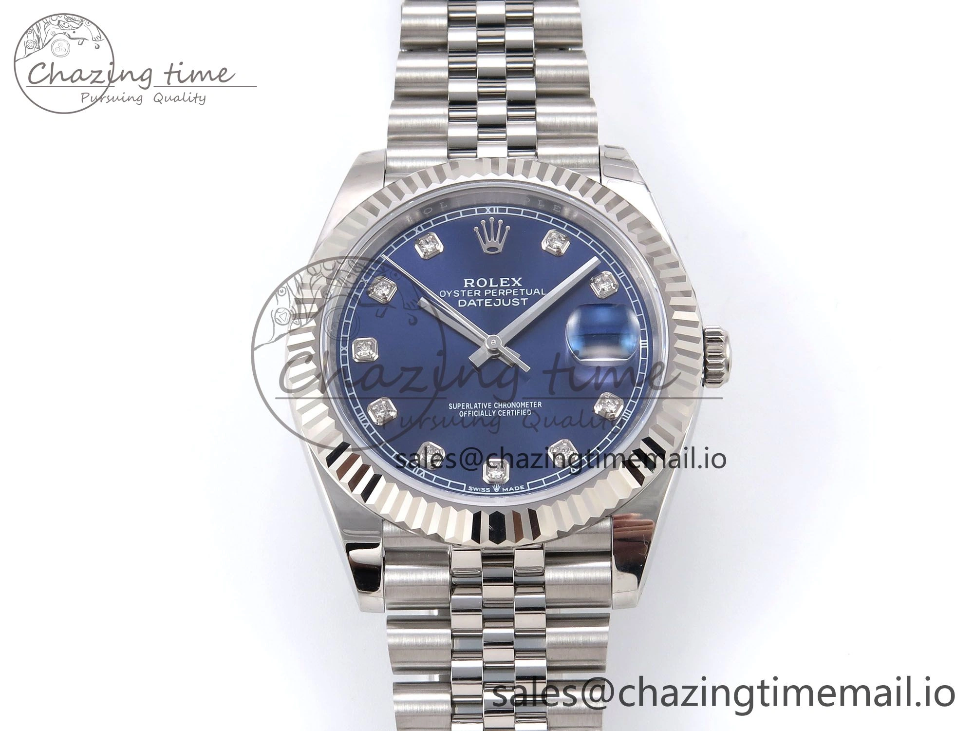 DateJust 41 126334 EWEF Best Edition Blue Diamonds Dial on Jubilee Bracelet A3235