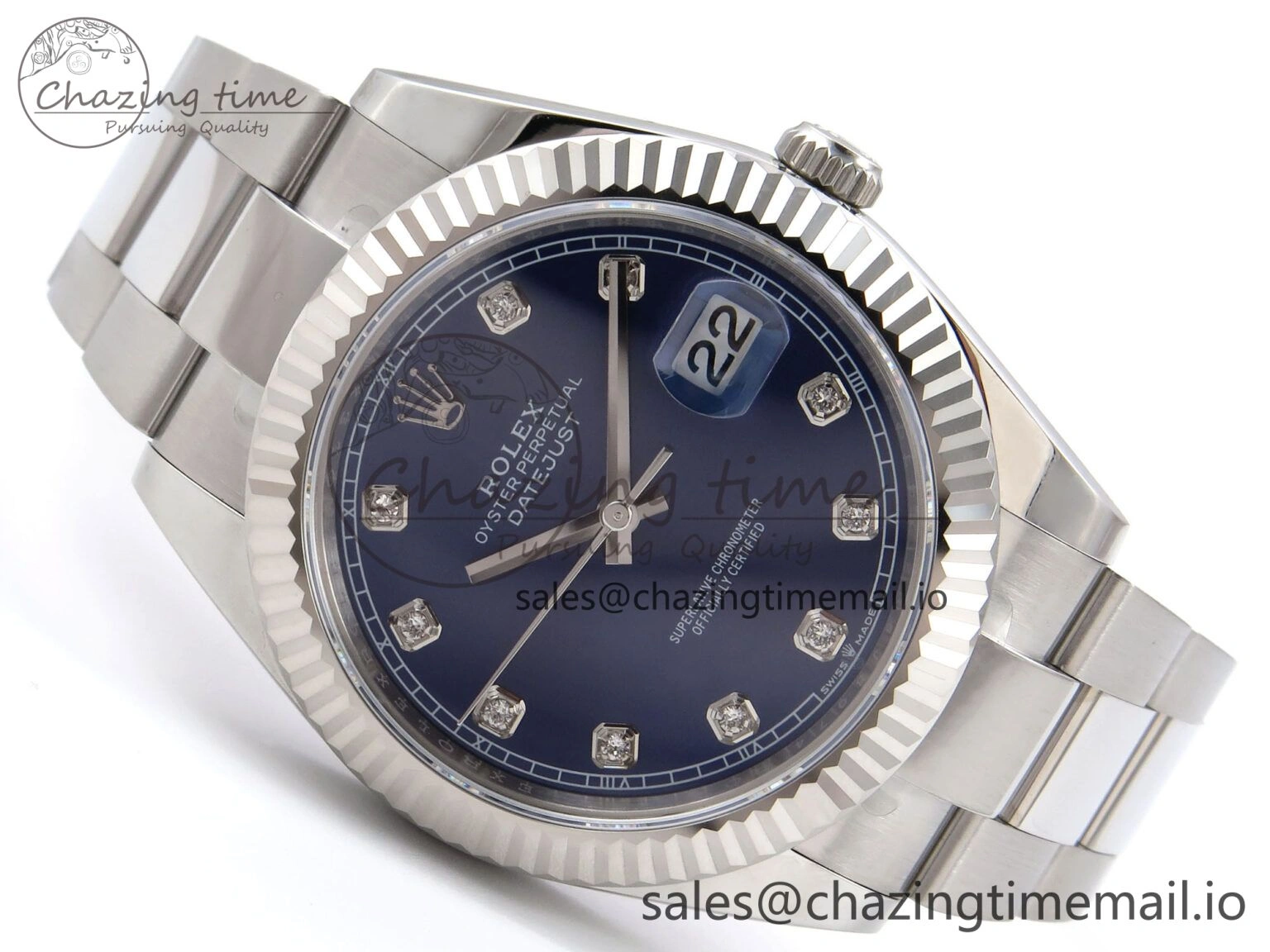 DateJust 41 126334 EWEF Best Edition Blue Diamonds Dial on Oyster Bracelet A3235