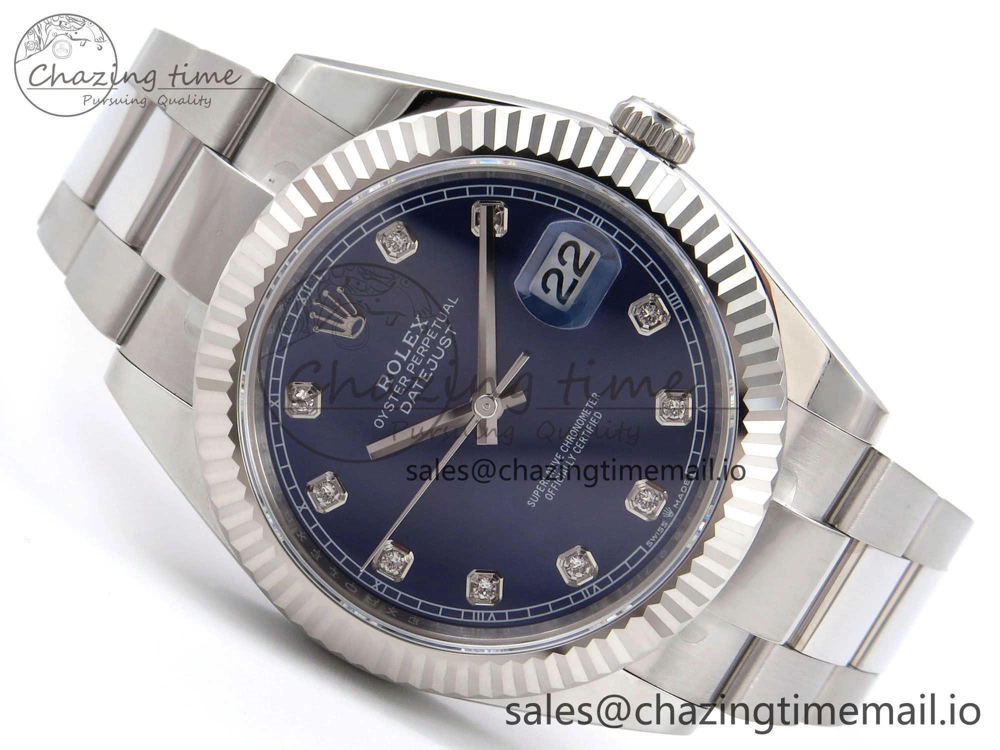 DateJust 41 126334 EWEF Best Edition Blue Diamonds Dial on Oyster Bracelet A3235