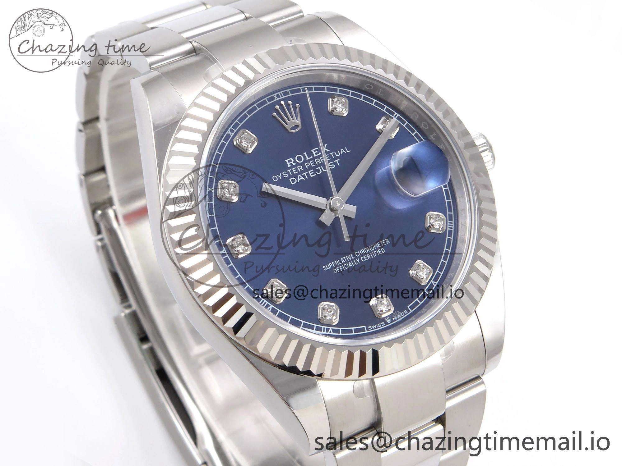 DateJust 41 126334 EWEF Best Edition Blue Diamonds Dial on Oyster Bracelet A3235