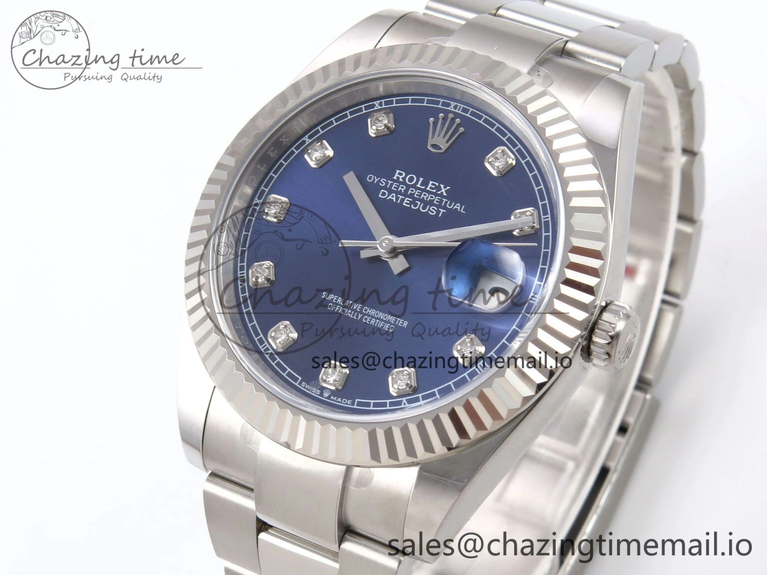 DateJust 41 126334 EWEF Best Edition Blue Diamonds Dial on Oyster Bracelet A3235