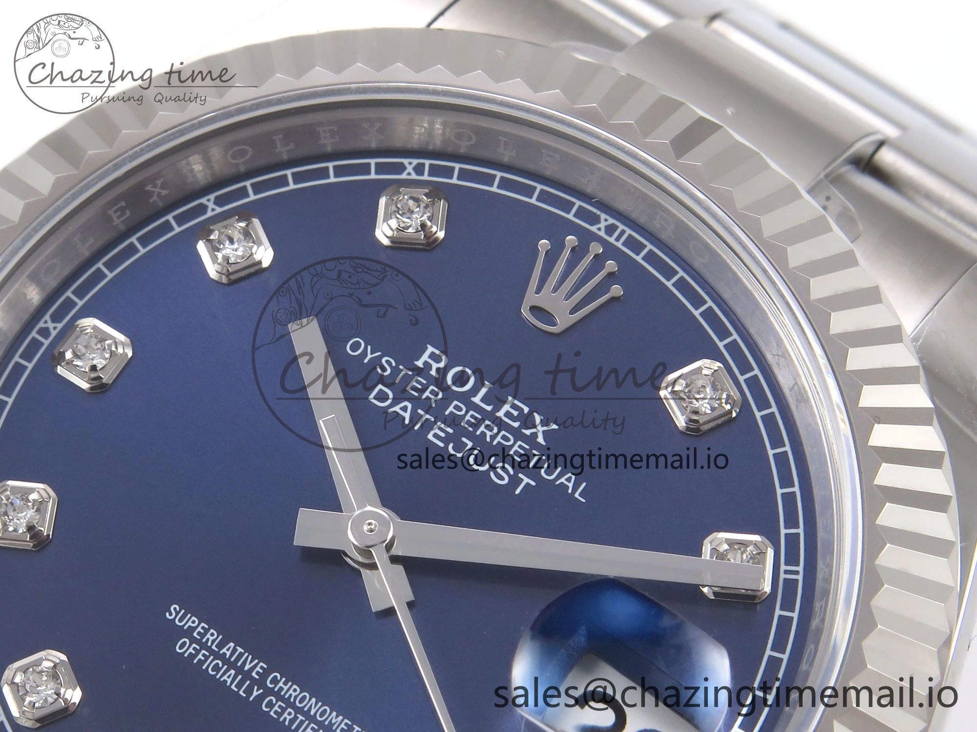 DateJust 41 126334 EWEF Best Edition Blue Diamonds Dial on Oyster Bracelet A3235