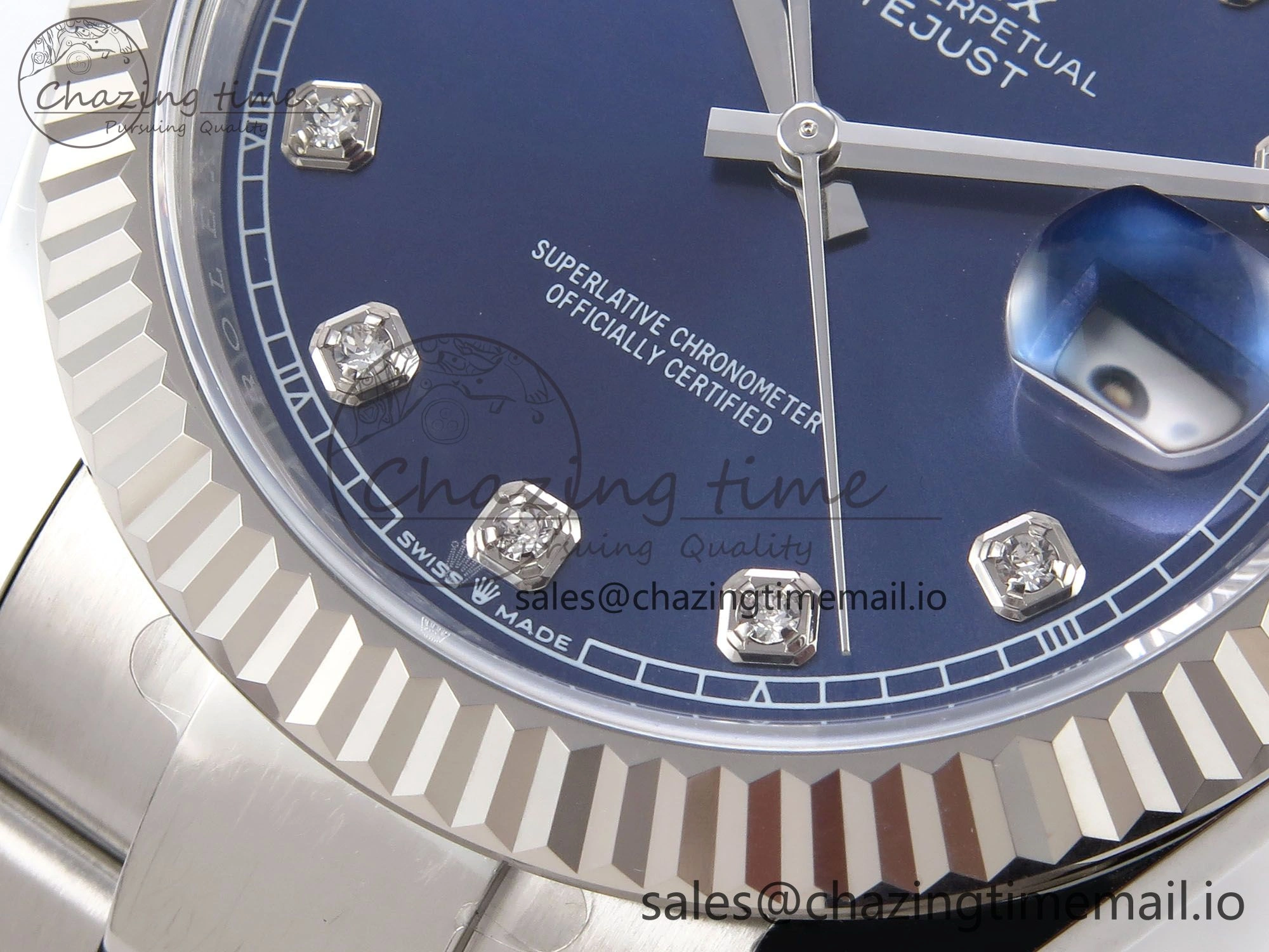 DateJust 41 126334 EWEF Best Edition Blue Diamonds Dial on Oyster Bracelet A3235