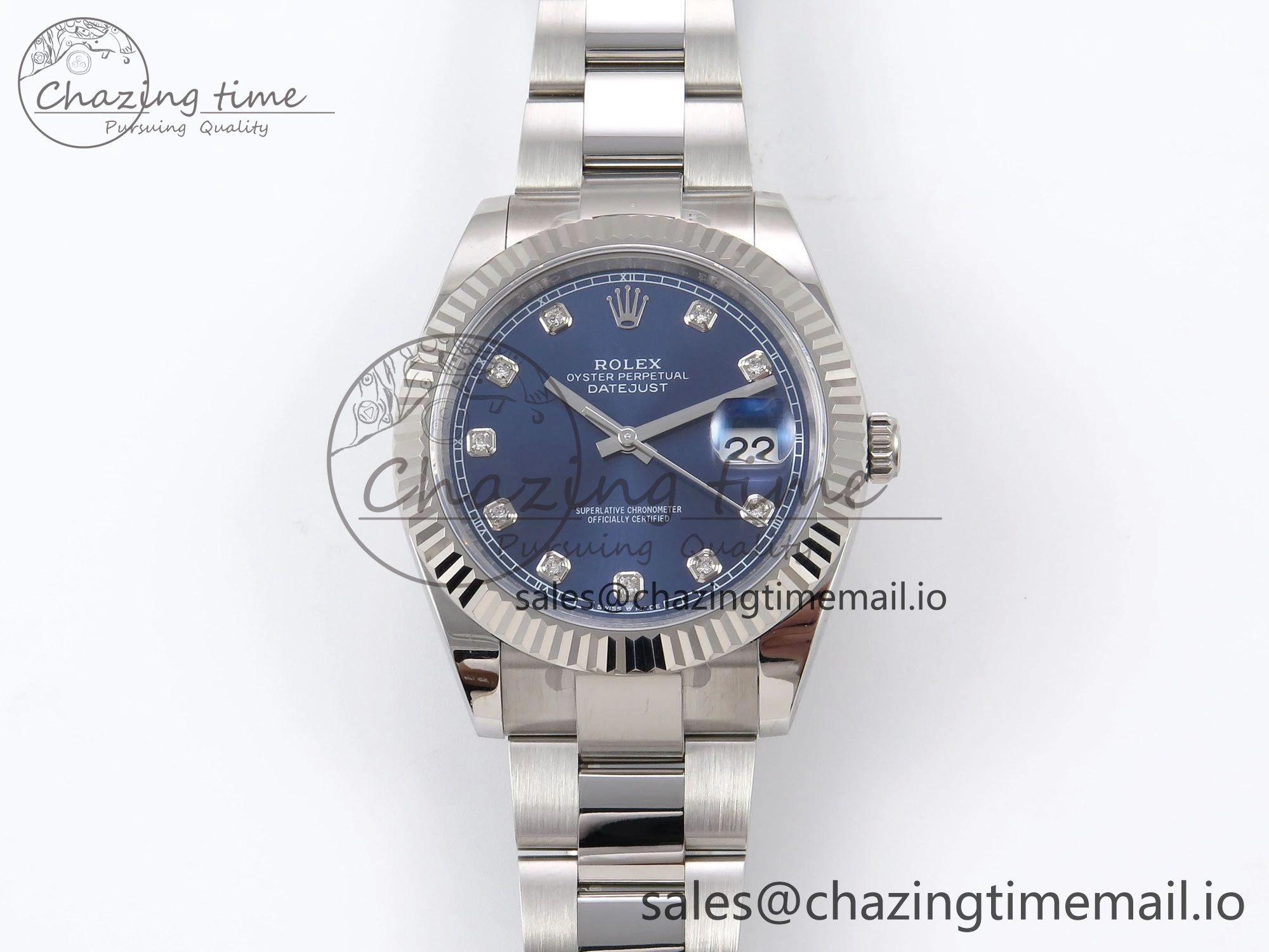 DateJust 41 126334 EWEF Best Edition Blue Diamonds Dial on Oyster Bracelet A3235