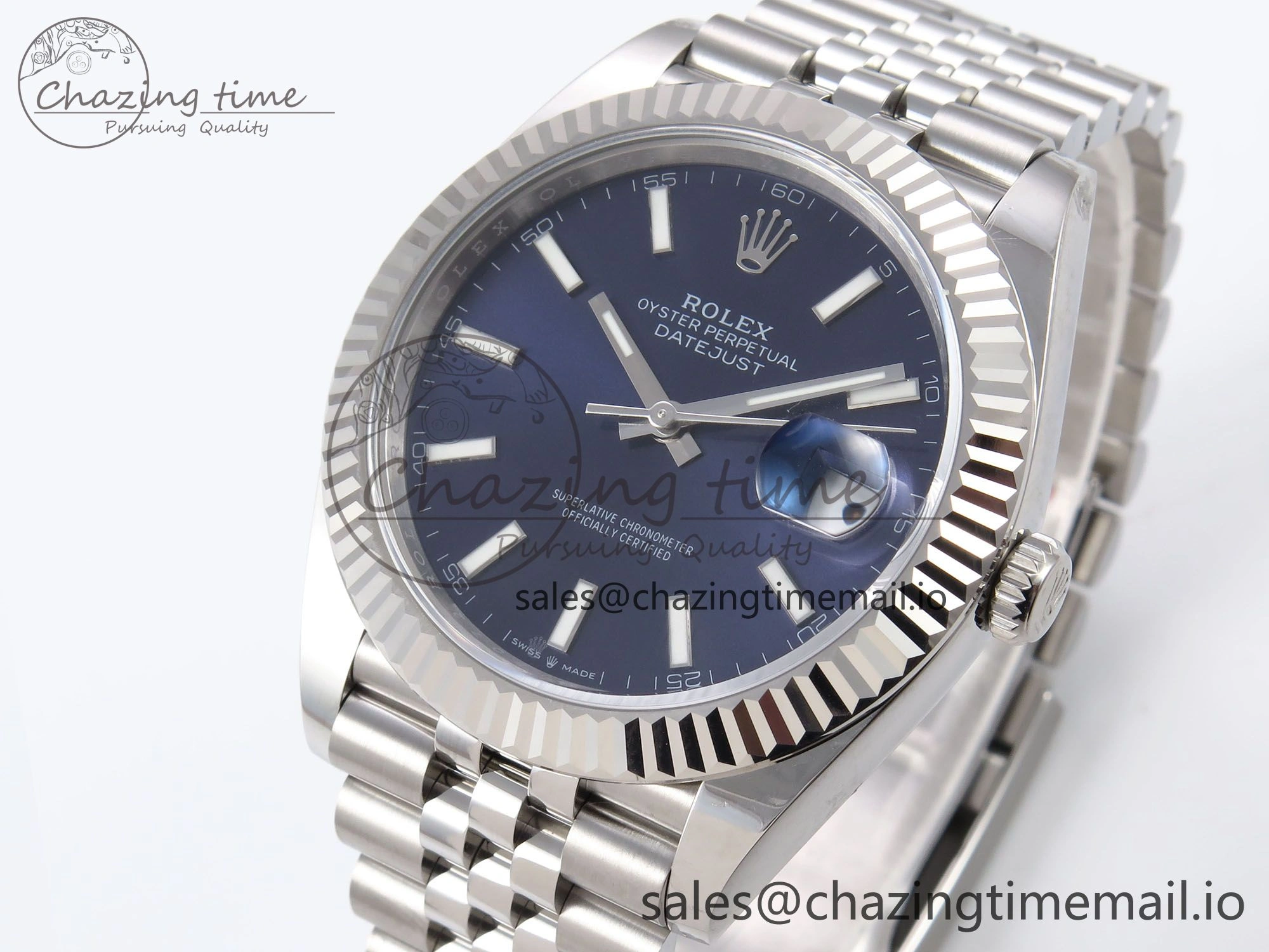 DateJust 41 126334 EWEF Best Edition Blue Stick Dial on Jubilee Bracelet A3235