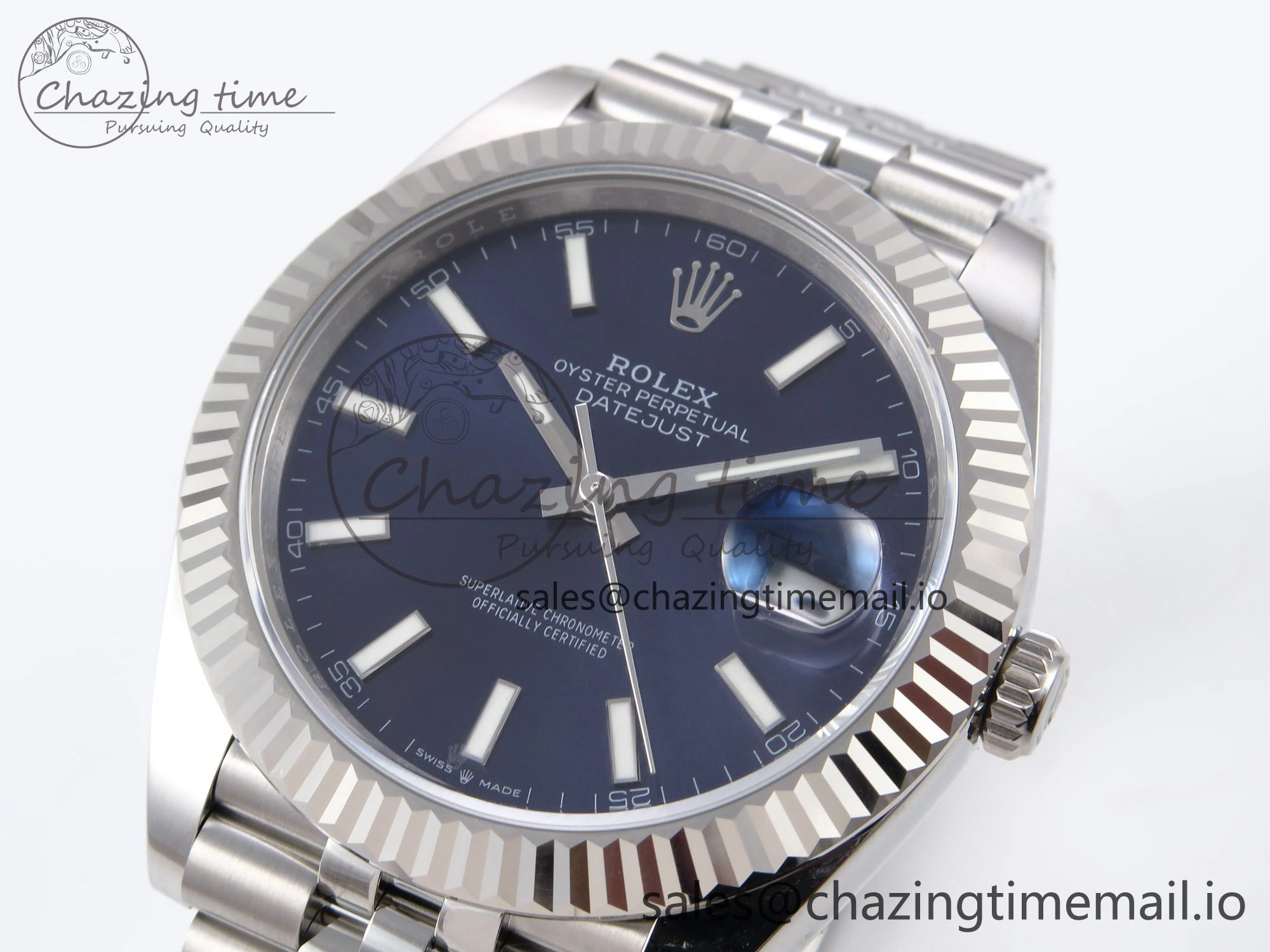 DateJust 41 126334 EWEF Best Edition Blue Stick Dial on Jubilee Bracelet A3235