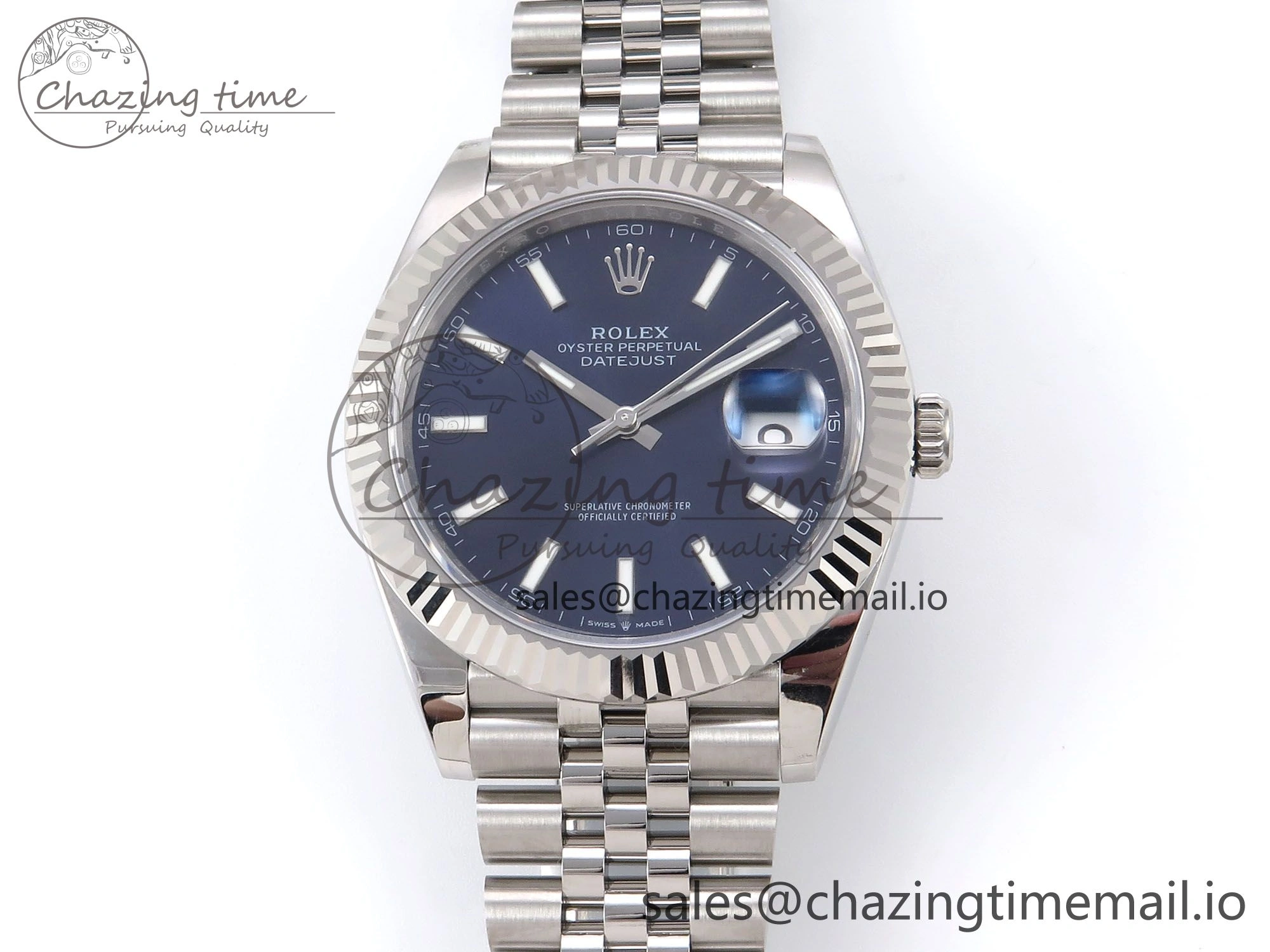 DateJust 41 126334 EWEF Best Edition Blue Stick Dial on Jubilee Bracelet A3235