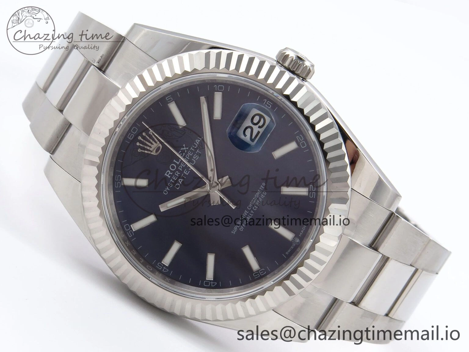 DateJust 41 126334 EWEF Best Edition Blue Stick Dial on Oyster Bracelet A3235