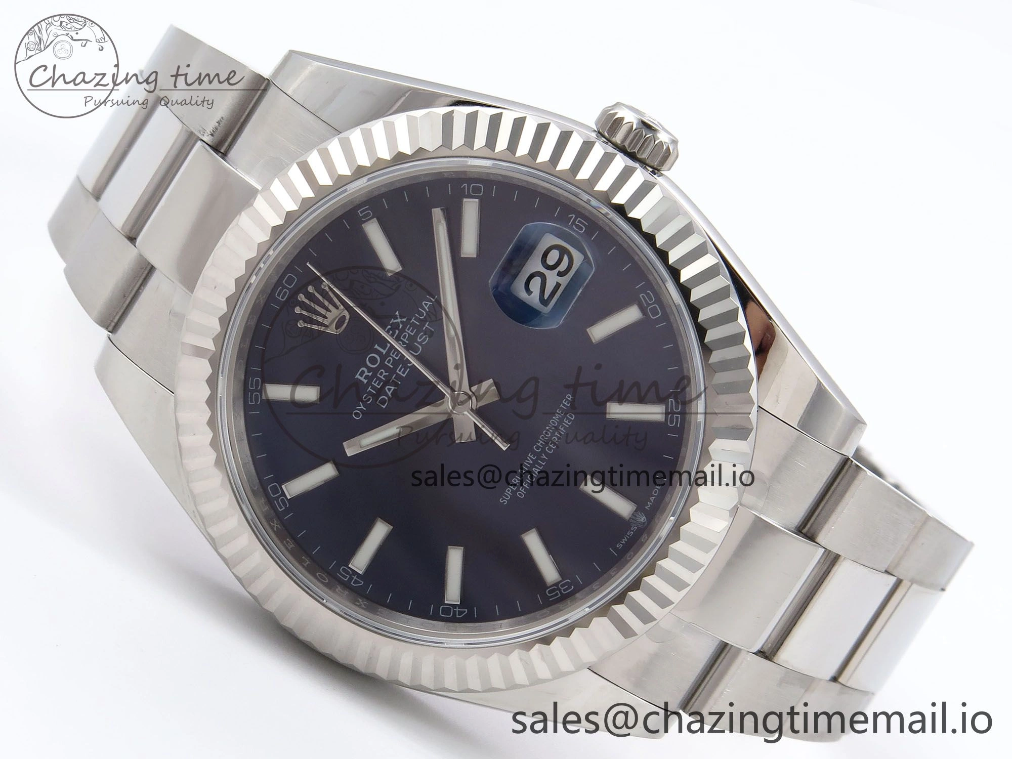 DateJust 41 126334 EWEF Best Edition Blue Stick Dial on Oyster Bracelet A3235