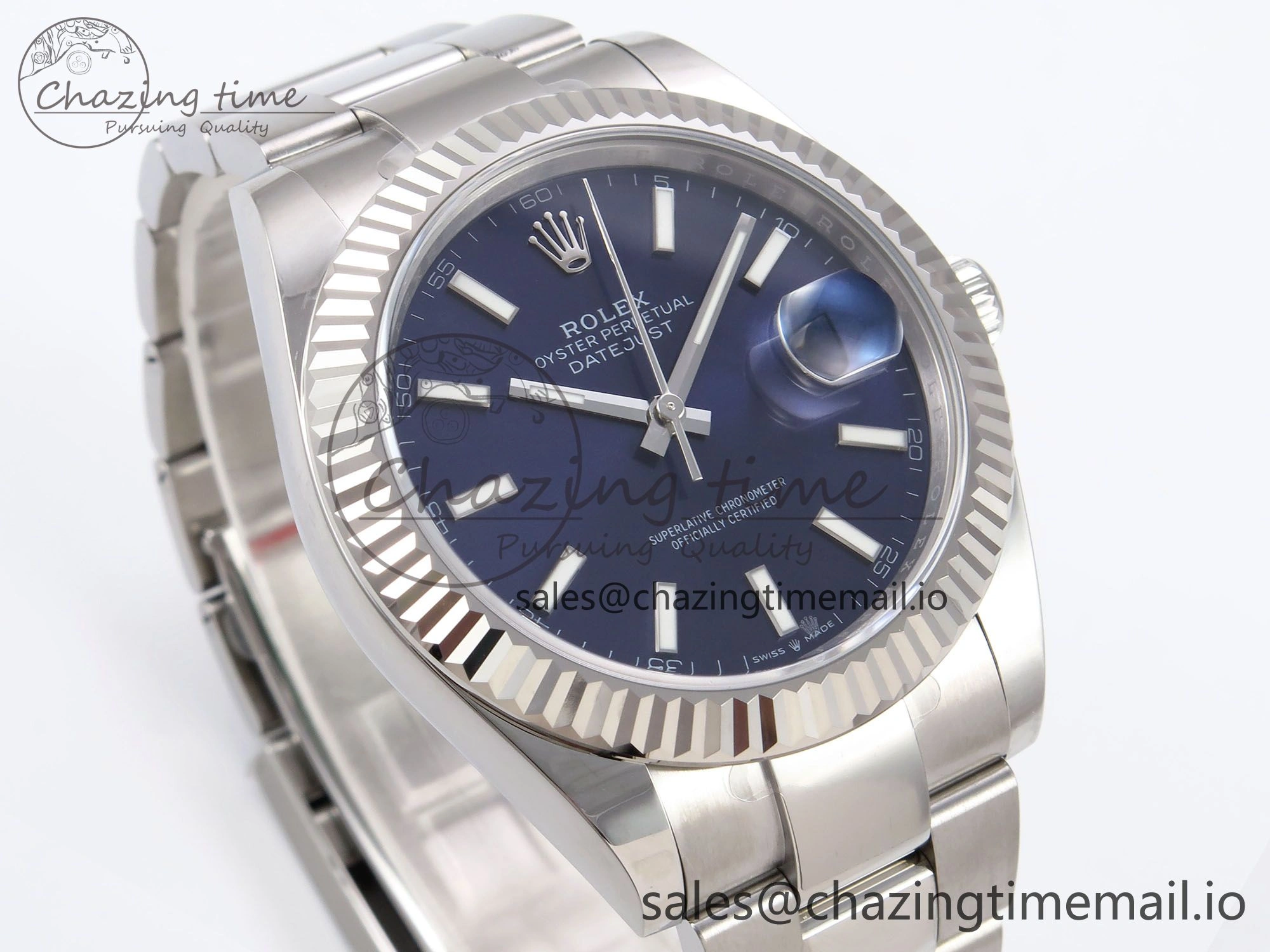 DateJust 41 126334 EWEF Best Edition Blue Stick Dial on Oyster Bracelet A3235