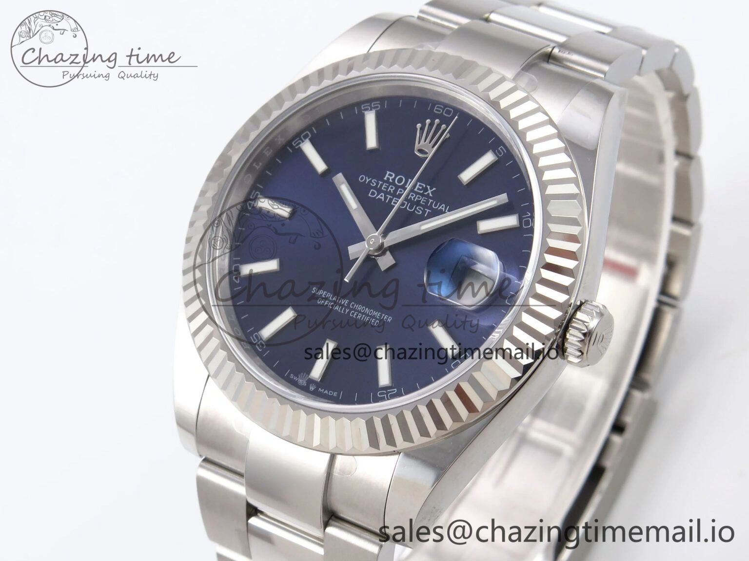 DateJust 41 126334 EWEF Best Edition Blue Stick Dial on Oyster Bracelet A3235