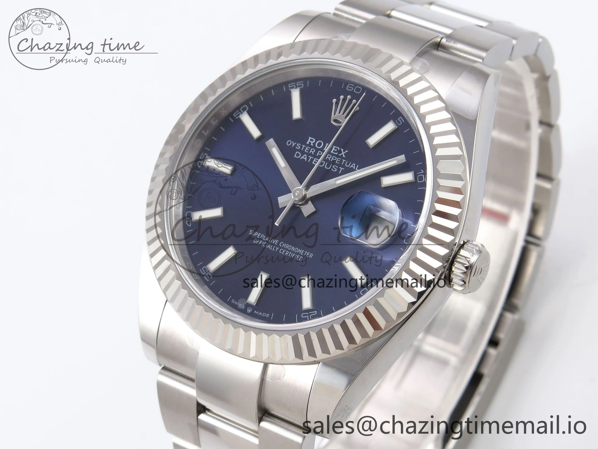 DateJust 41 126334 EWEF Best Edition Blue Stick Dial on Oyster Bracelet A3235