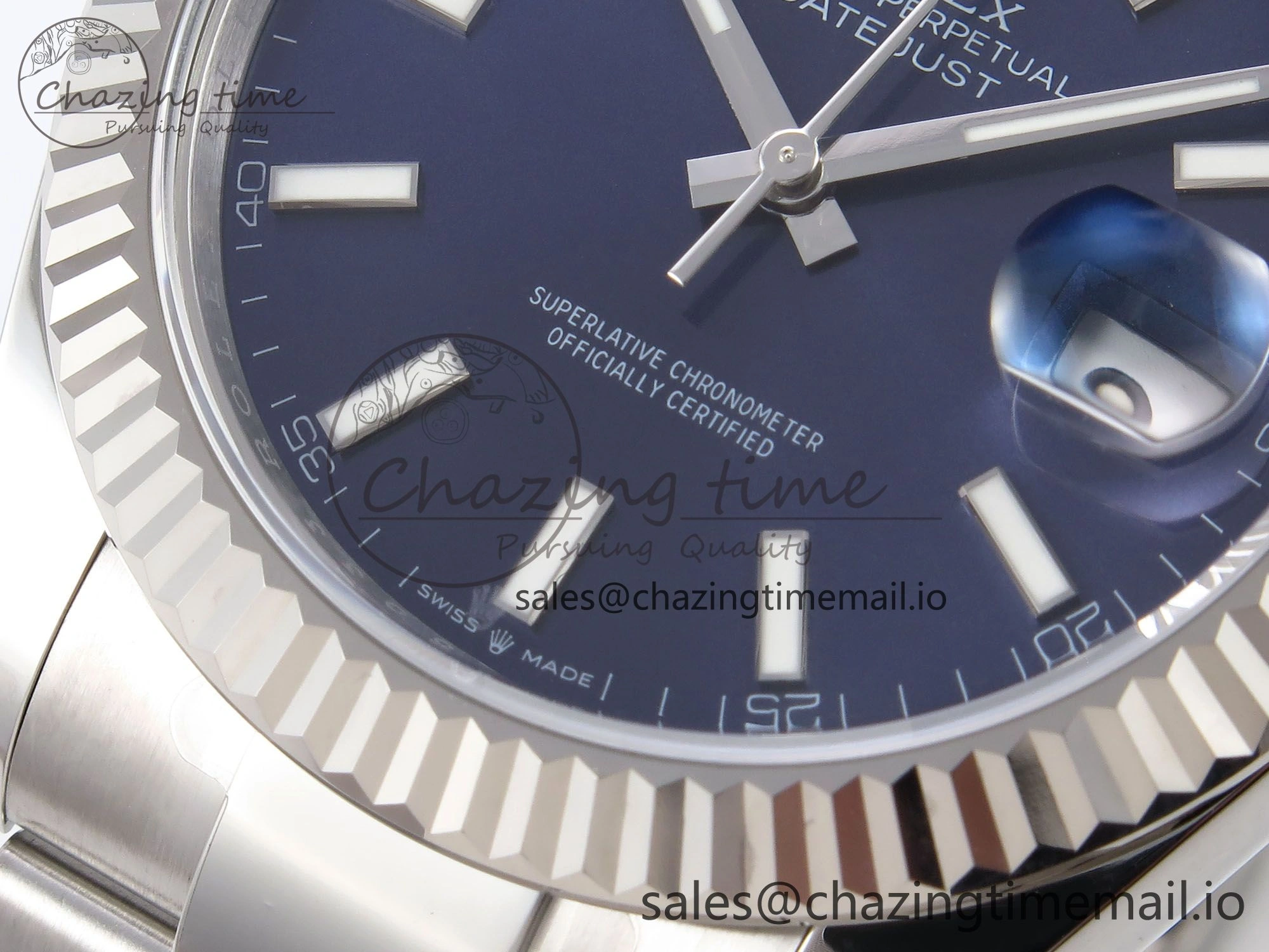 DateJust 41 126334 EWEF Best Edition Blue Stick Dial on Oyster Bracelet A3235