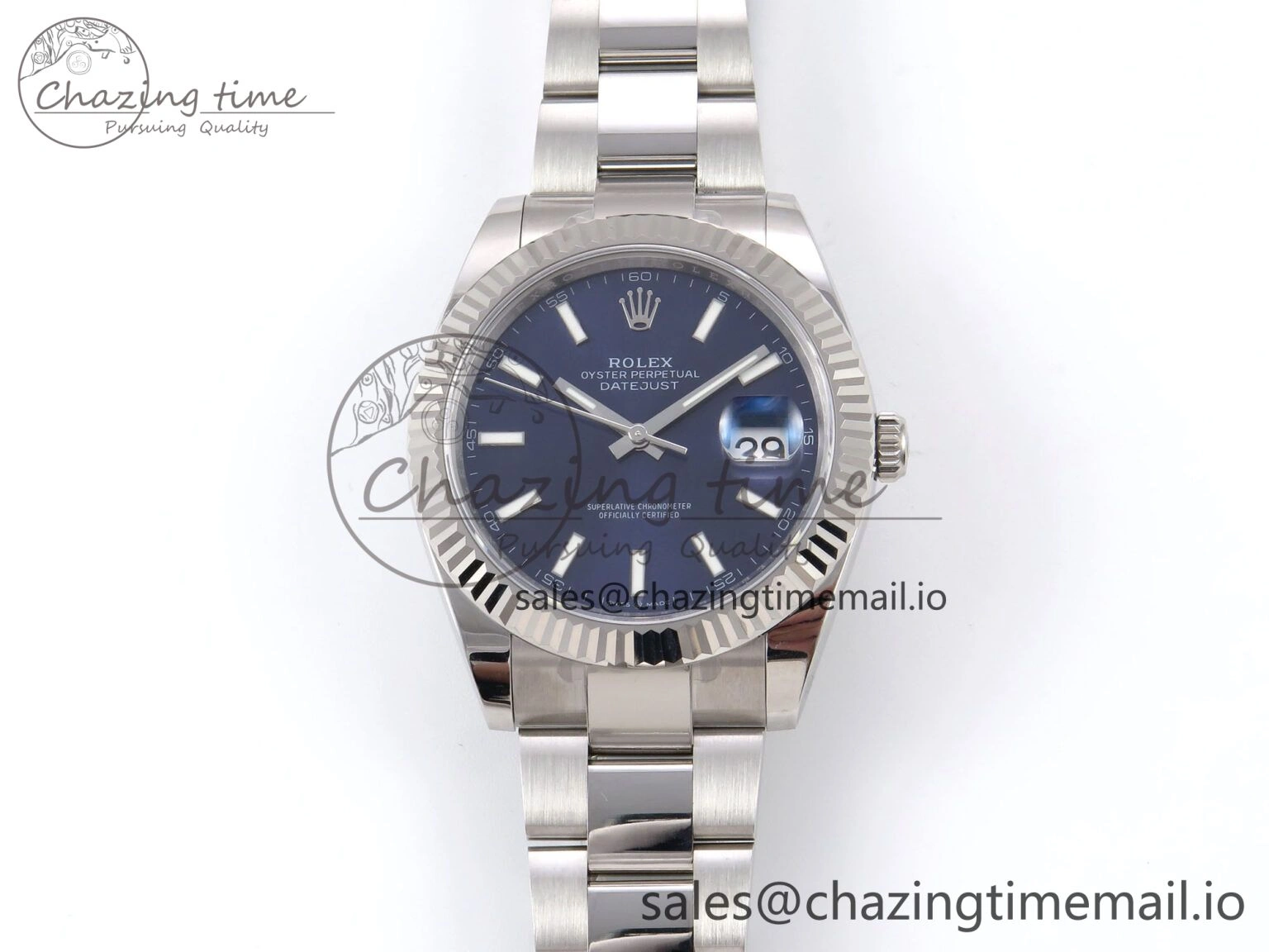 DateJust 41 126334 EWEF Best Edition Blue Stick Dial on Oyster Bracelet A3235