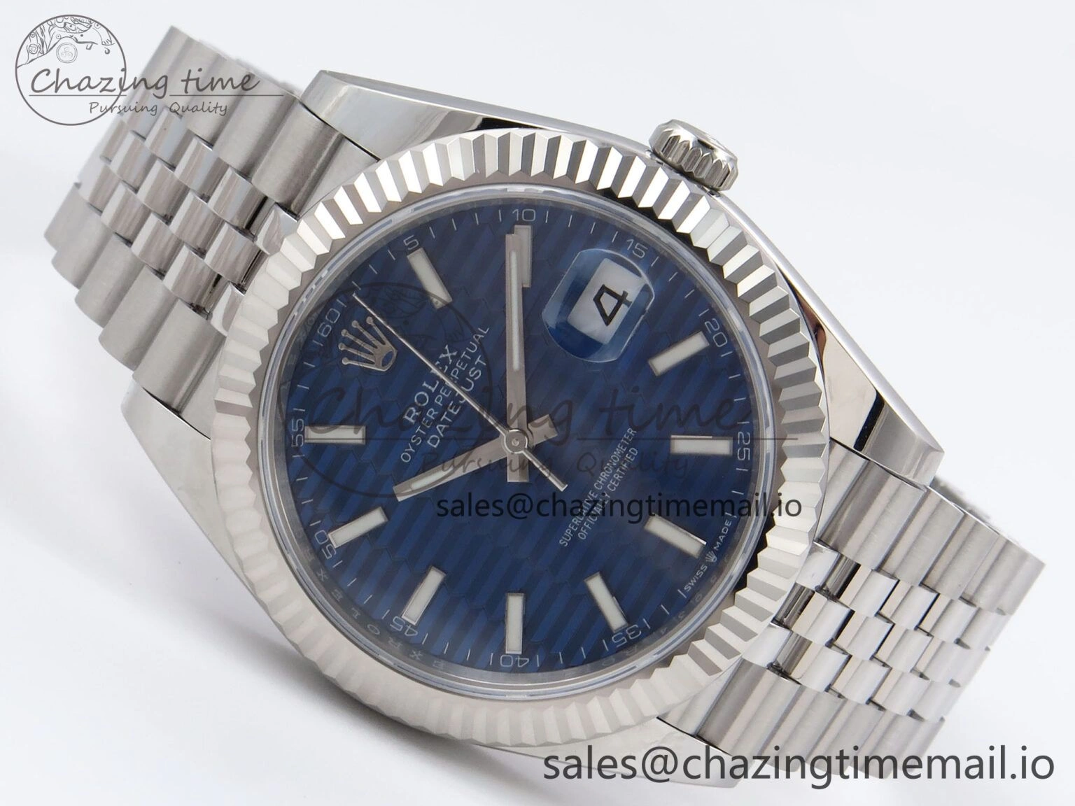 DateJust 41 126334 EWEF Best Edition Blue Textured Dial on Jubilee Bracelet A3235