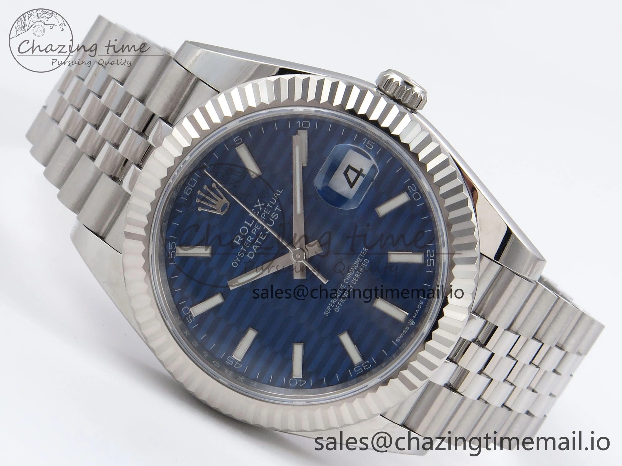 DateJust 41 126334 EWEF Best Edition Blue Textured Dial on Jubilee Bracelet A3235
