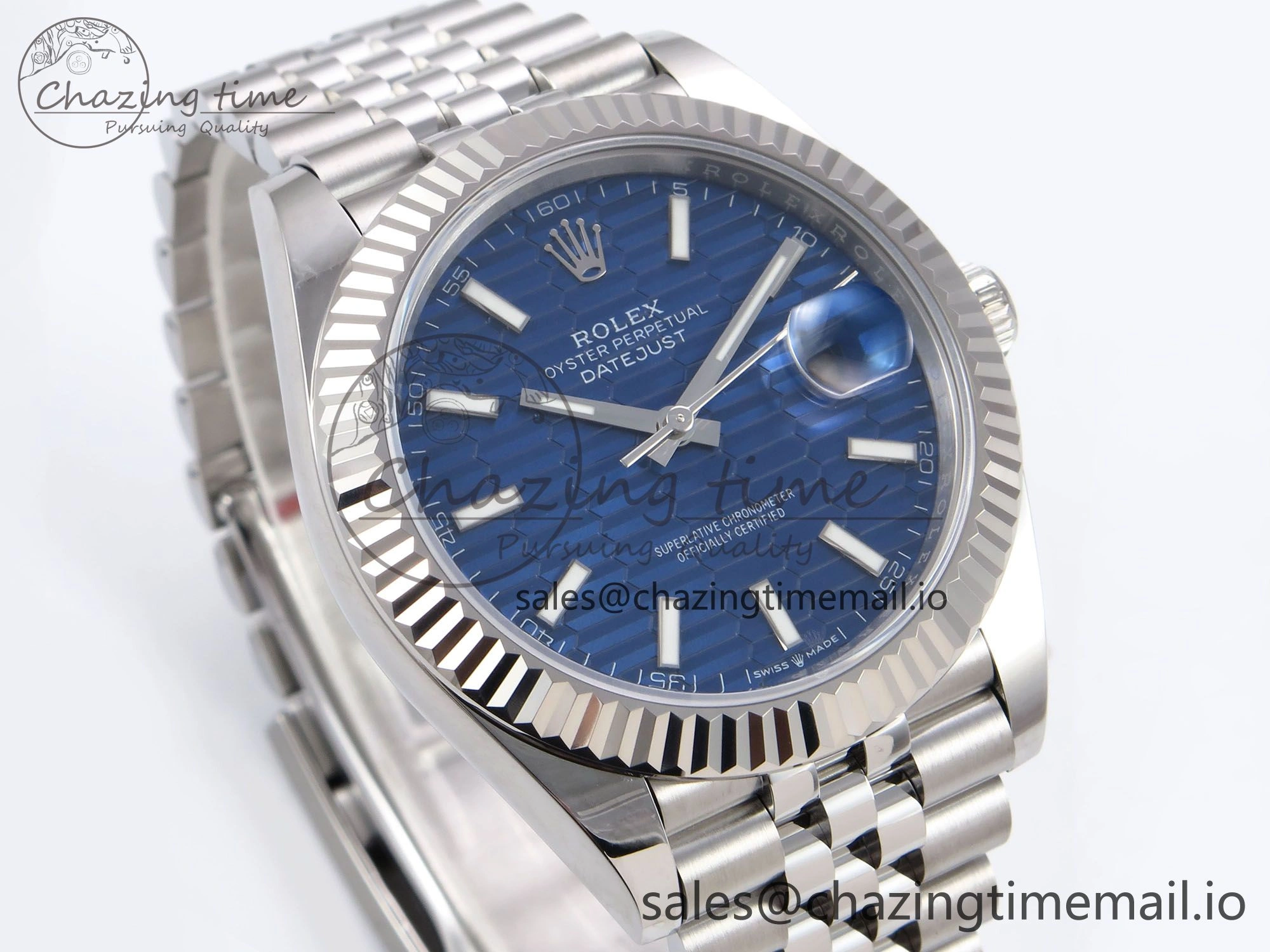 DateJust 41 126334 EWEF Best Edition Blue Textured Dial on Jubilee Bracelet A3235