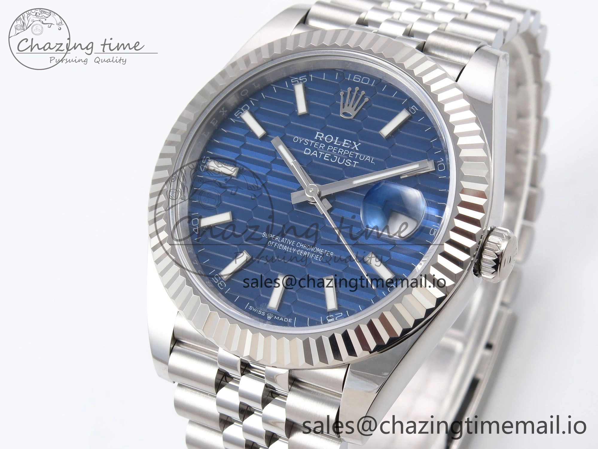 DateJust 41 126334 EWEF Best Edition Blue Textured Dial on Jubilee Bracelet A3235