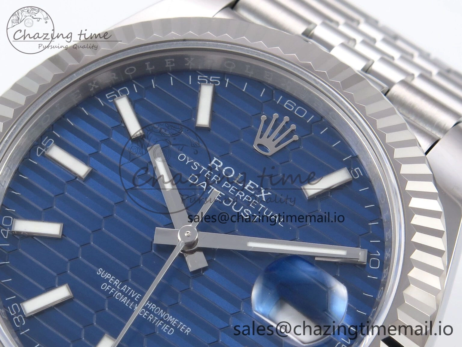 DateJust 41 126334 EWEF Best Edition Blue Textured Dial on Jubilee Bracelet A3235