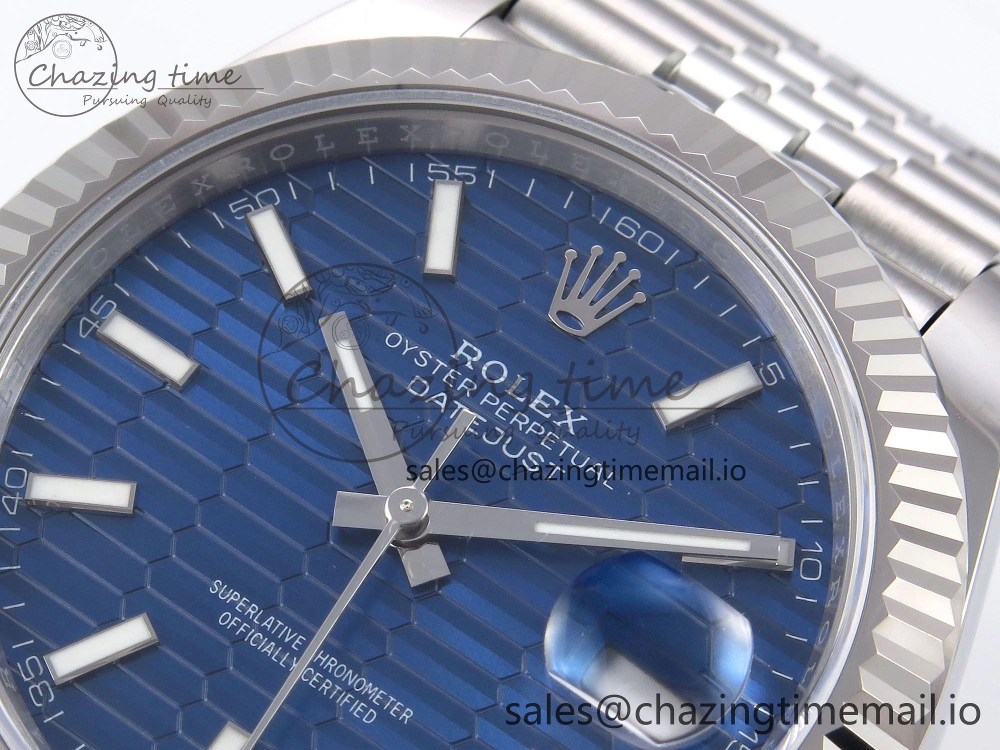 DateJust 41 126334 EWEF Best Edition Blue Textured Dial on Jubilee Bracelet A3235