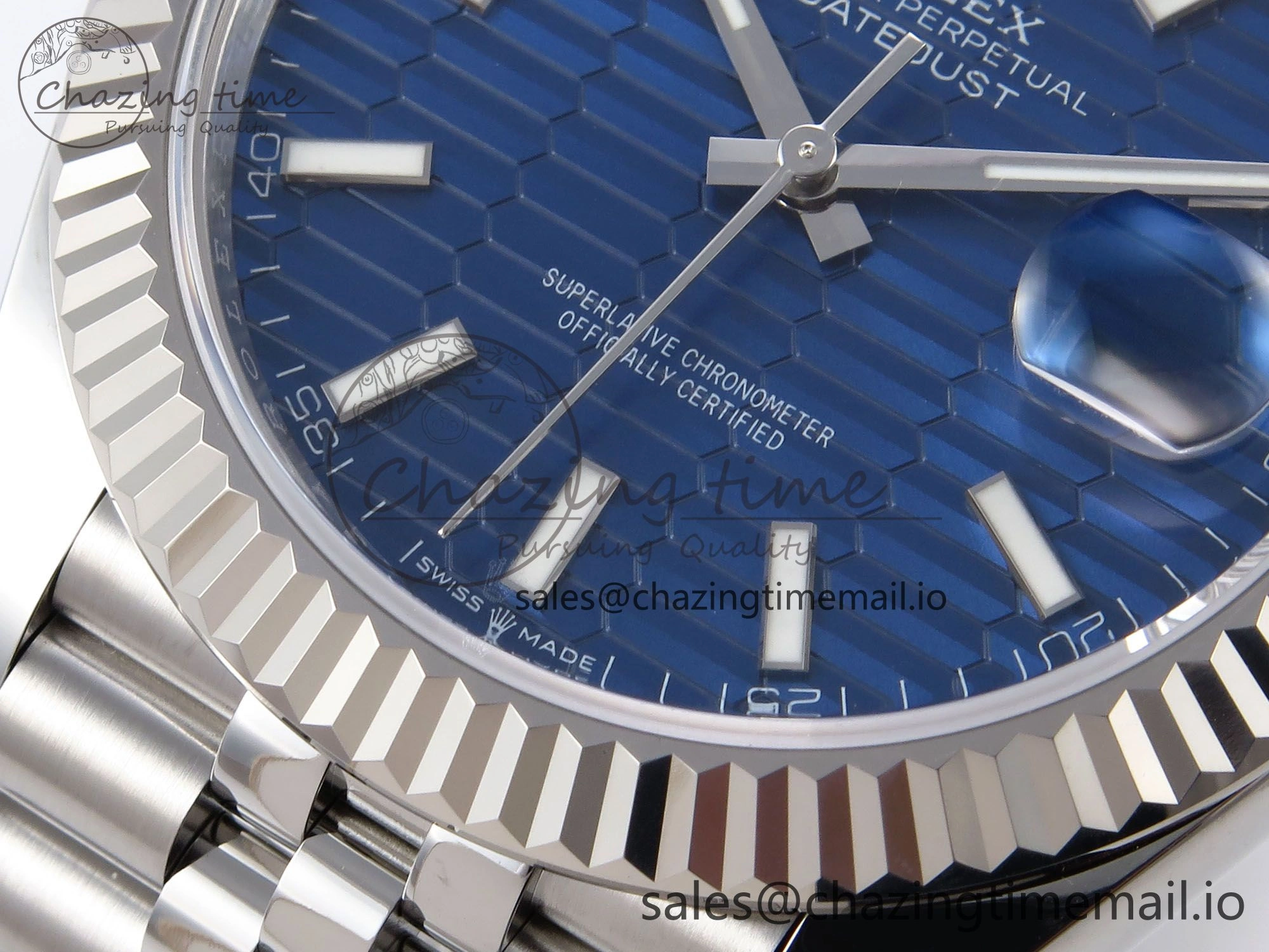DateJust 41 126334 EWEF Best Edition Blue Textured Dial on Jubilee Bracelet A3235