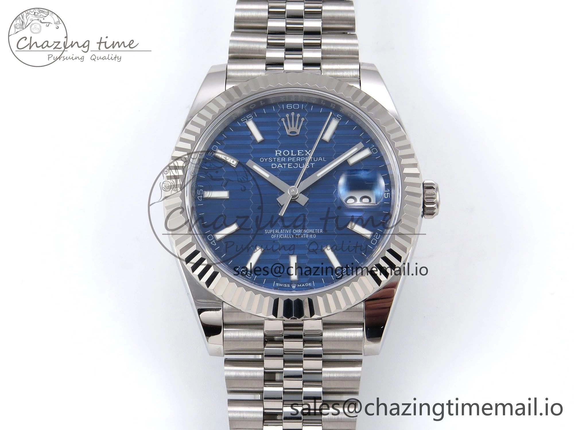 DateJust 41 126334 EWEF Best Edition Blue Textured Dial on Jubilee Bracelet A3235