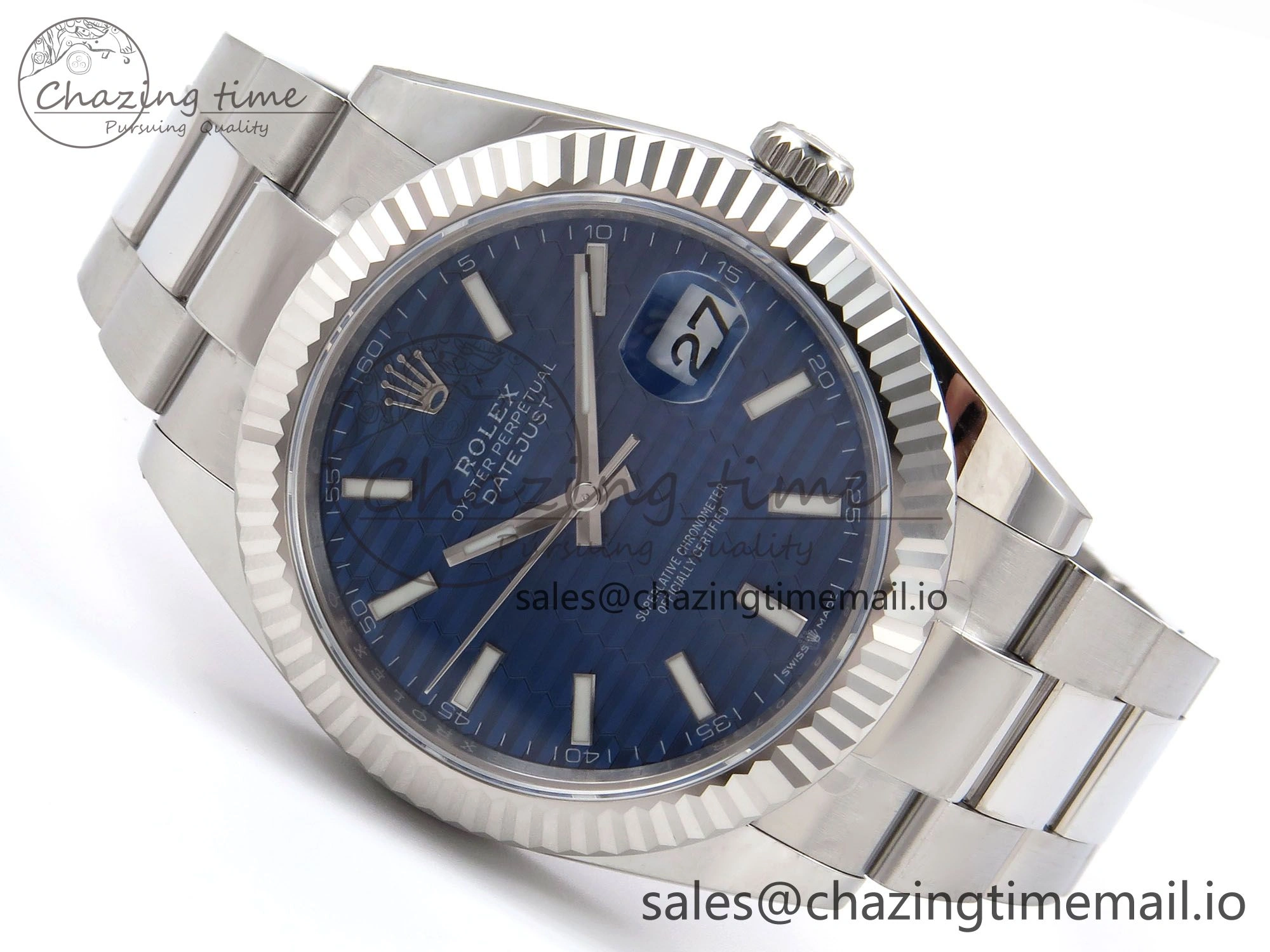DateJust 41 126334 EWEF Best Edition Blue Textured Dial on Oyster Bracelet A3235