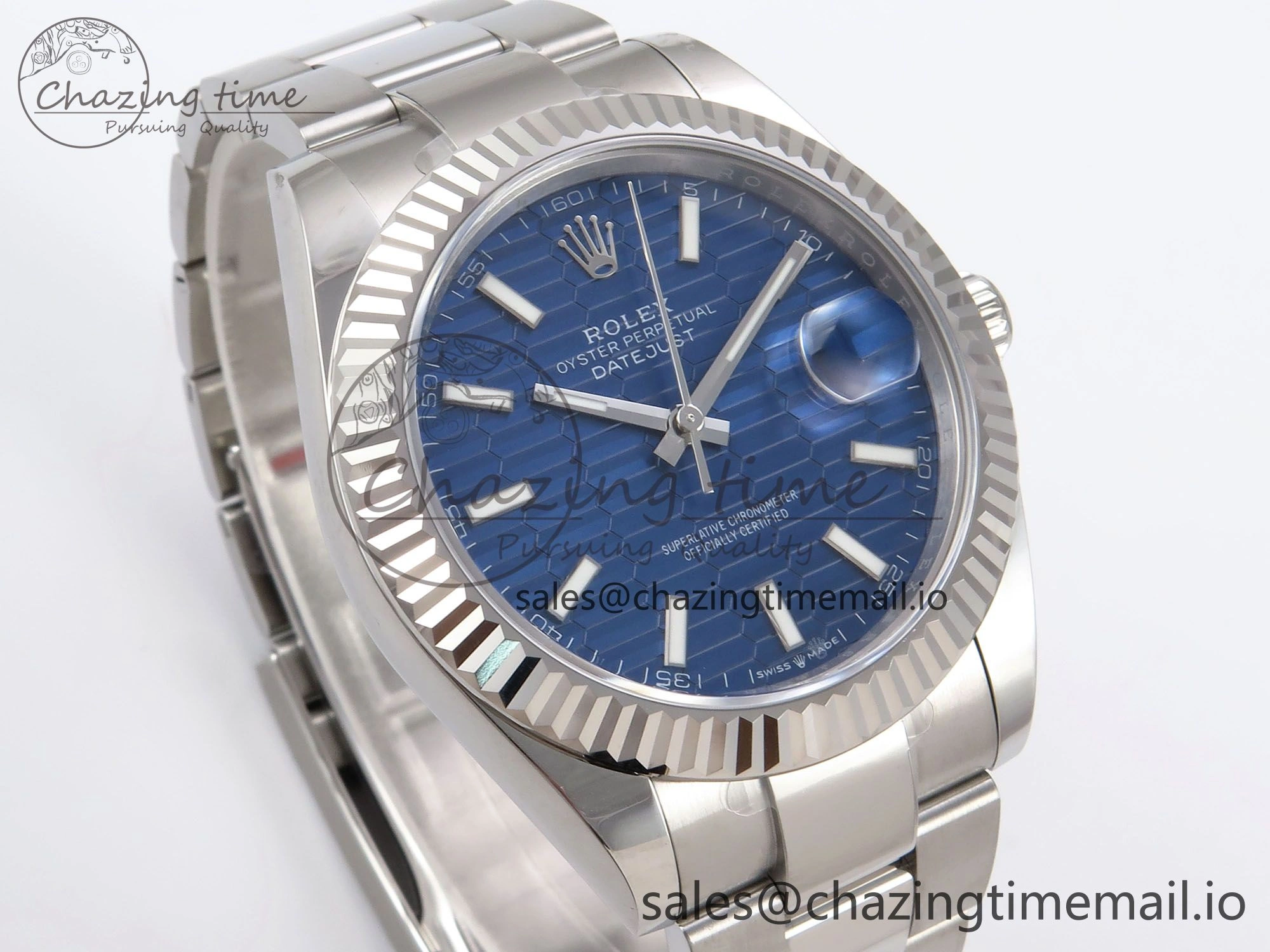 DateJust 41 126334 EWEF Best Edition Blue Textured Dial on Oyster Bracelet A3235