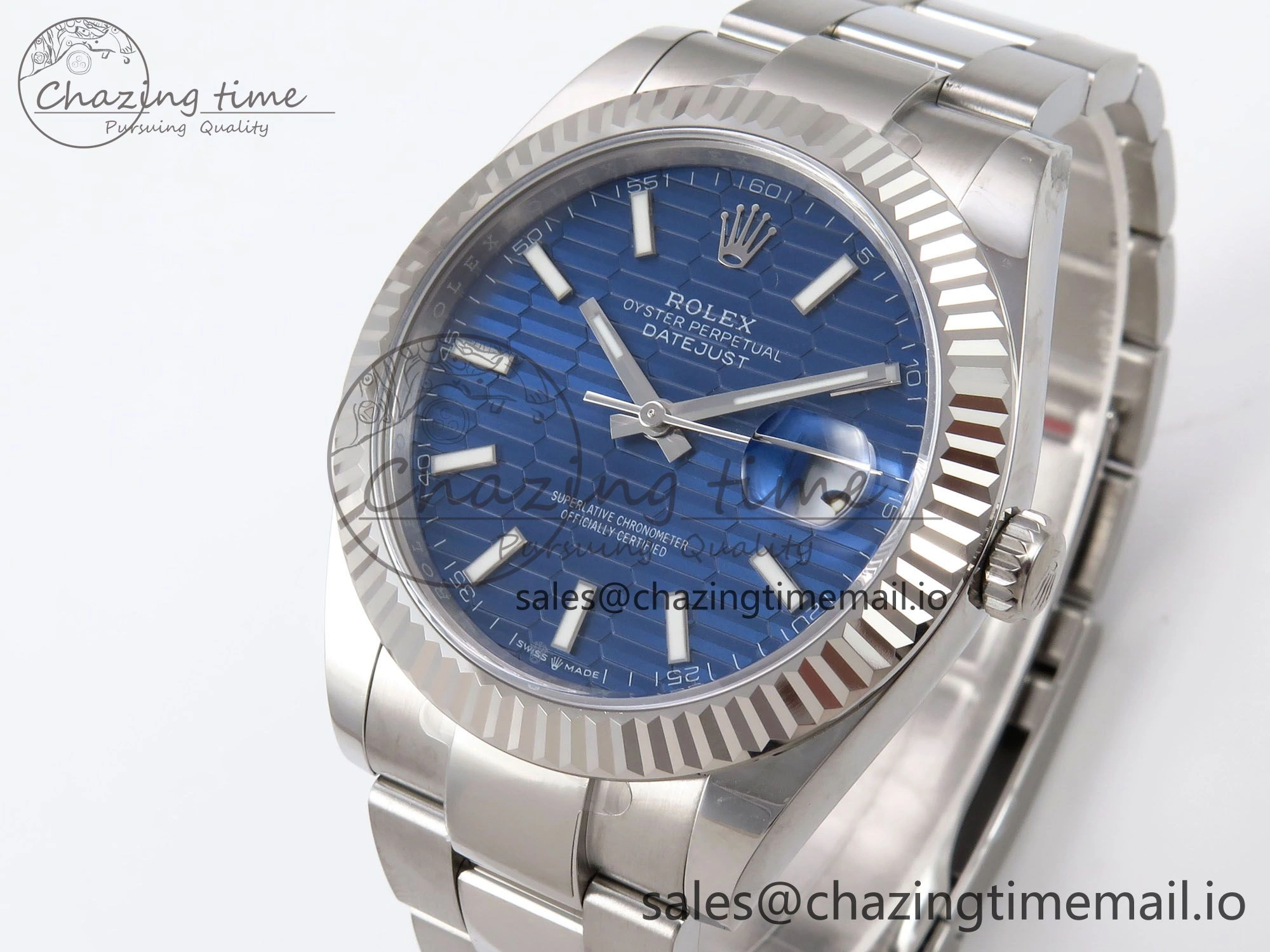 DateJust 41 126334 EWEF Best Edition Blue Textured Dial on Oyster Bracelet A3235