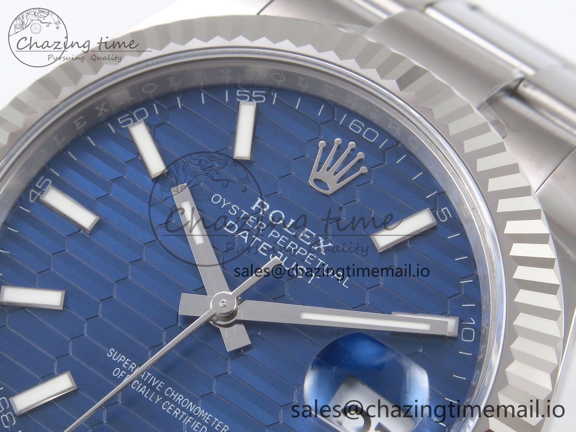 DateJust 41 126334 EWEF Best Edition Blue Textured Dial on Oyster Bracelet A3235