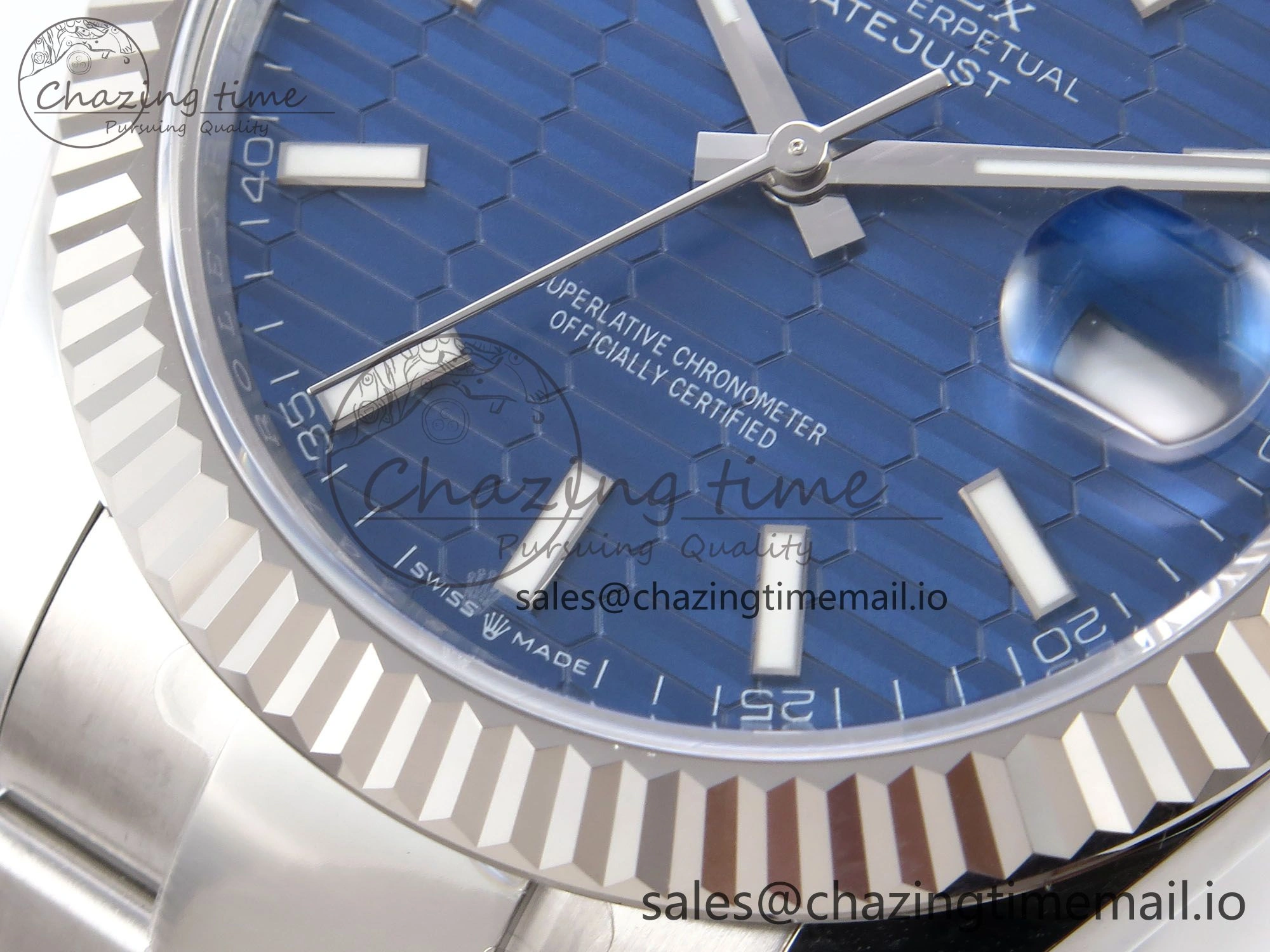 DateJust 41 126334 EWEF Best Edition Blue Textured Dial on Oyster Bracelet A3235
