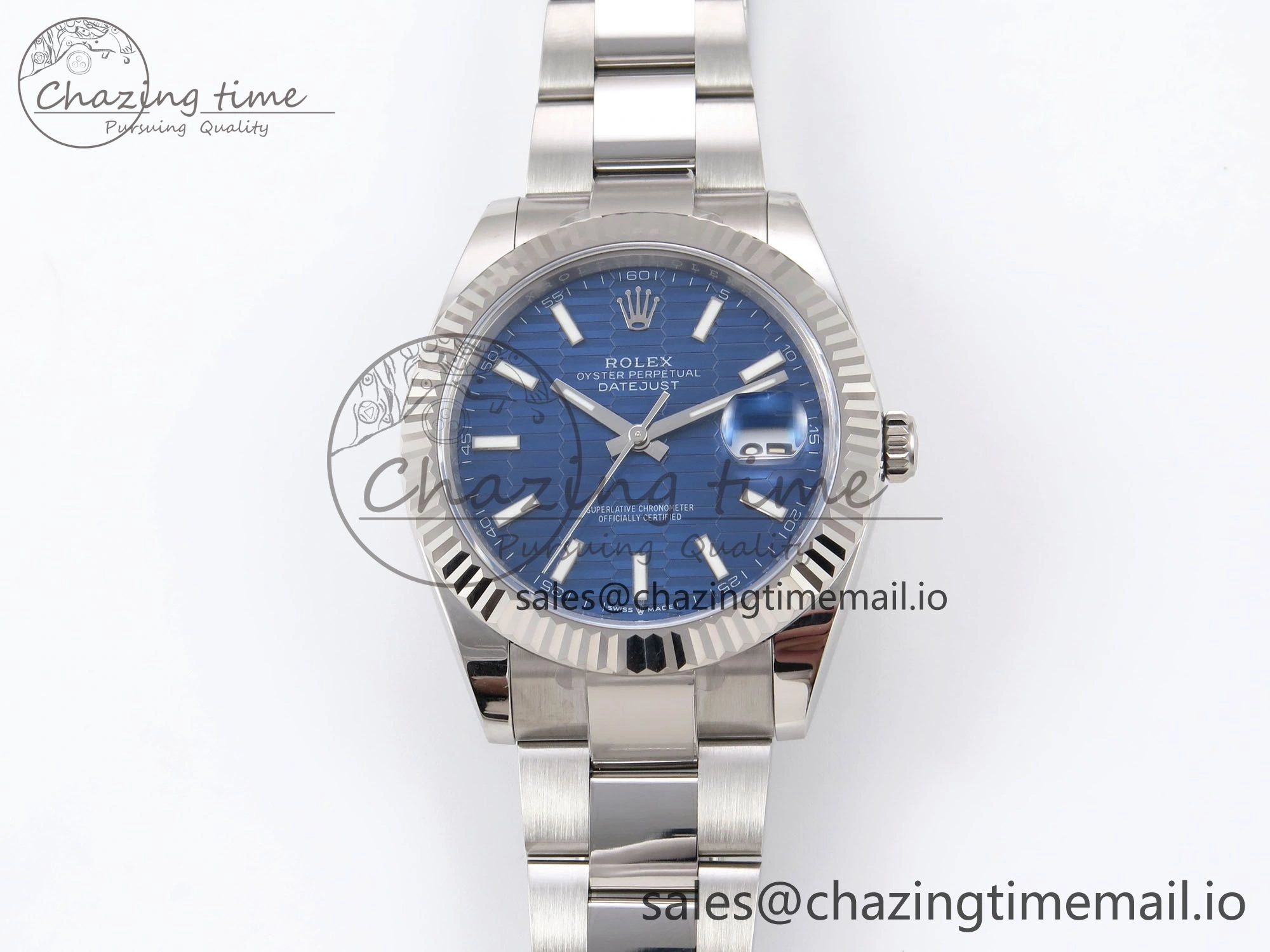 DateJust 41 126334 EWEF Best Edition Blue Textured Dial on Oyster Bracelet A3235
