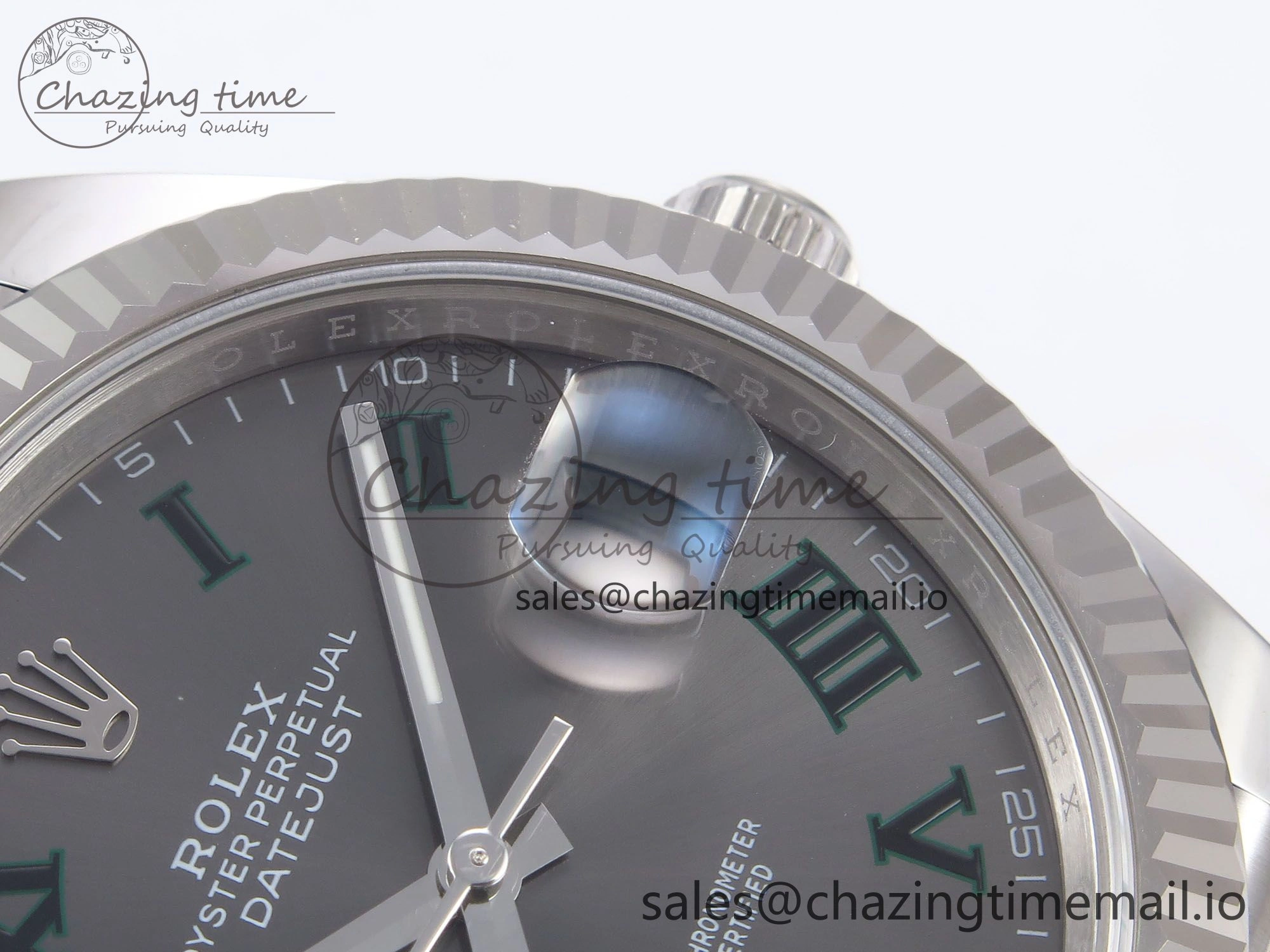 DateJust 41 126334 EWEF Best Edition Gray Dial Green Roman on Jubilee Bracelet A3235
