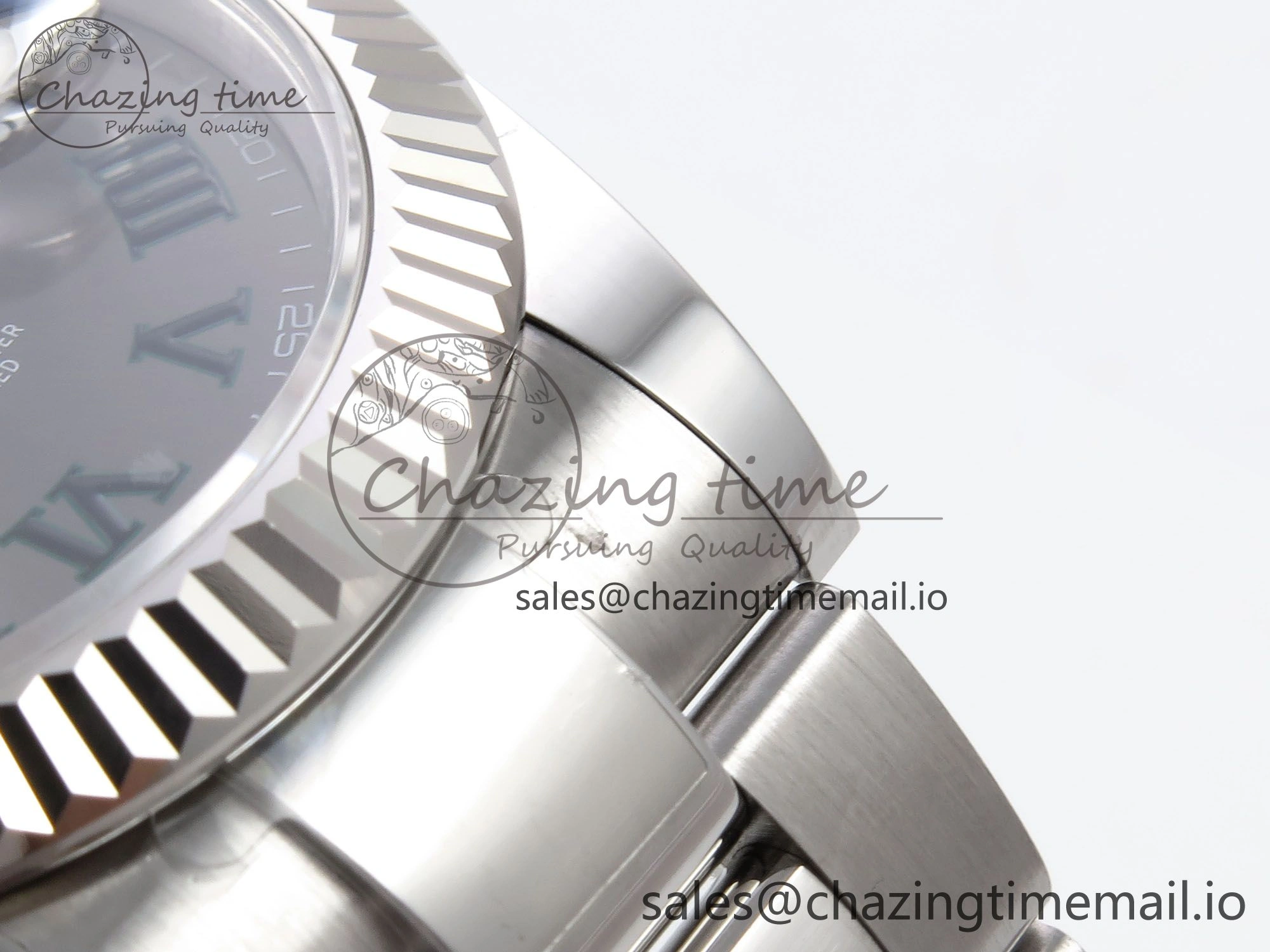 DateJust 41 126334 EWEF Best Edition Gray Dial Green Roman on Oyster Bracelet A3235