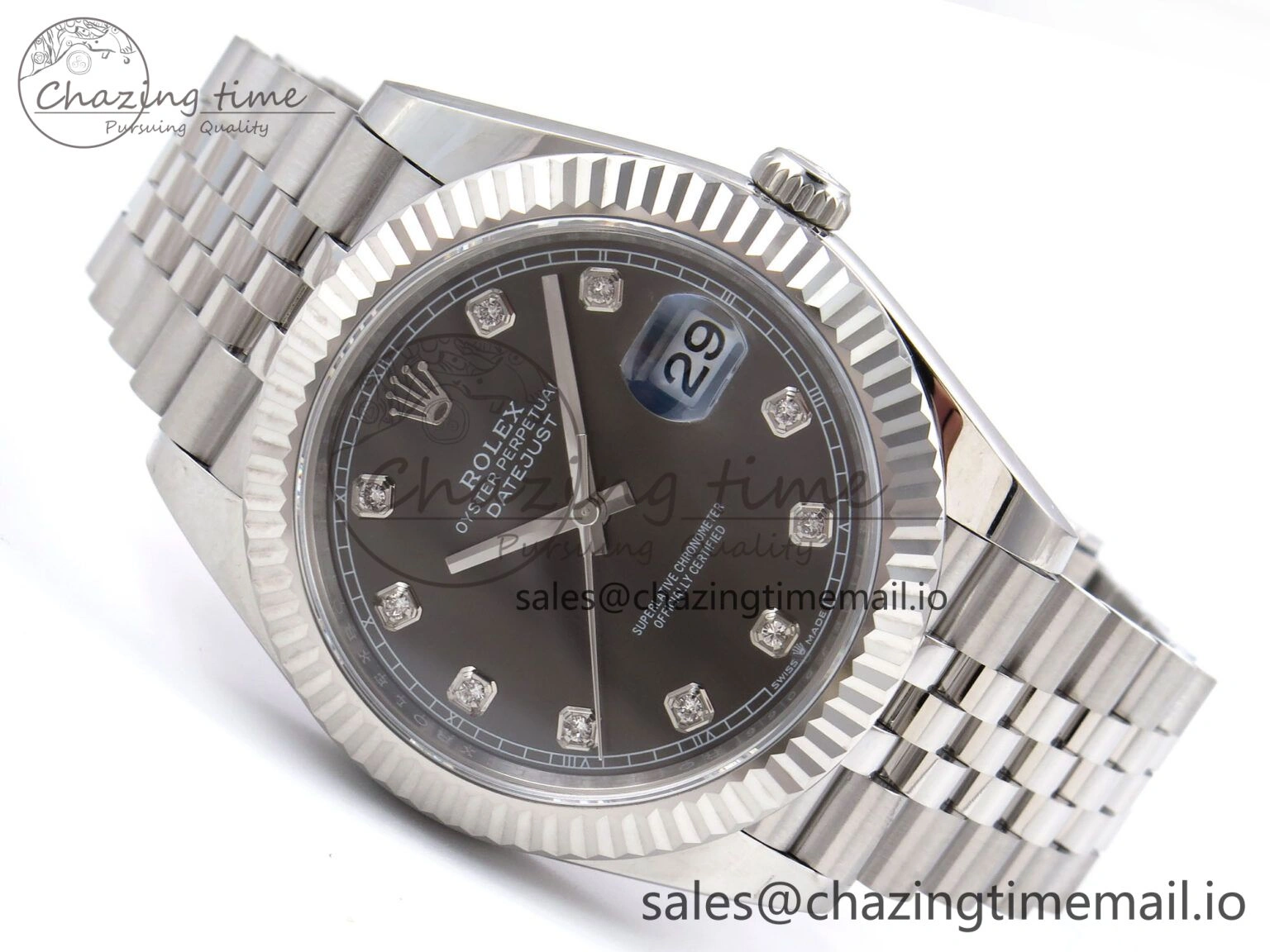 DateJust 41 126334 EWEF Best Edition Gray Diamonds Dial on Jubilee Bracelet A3235