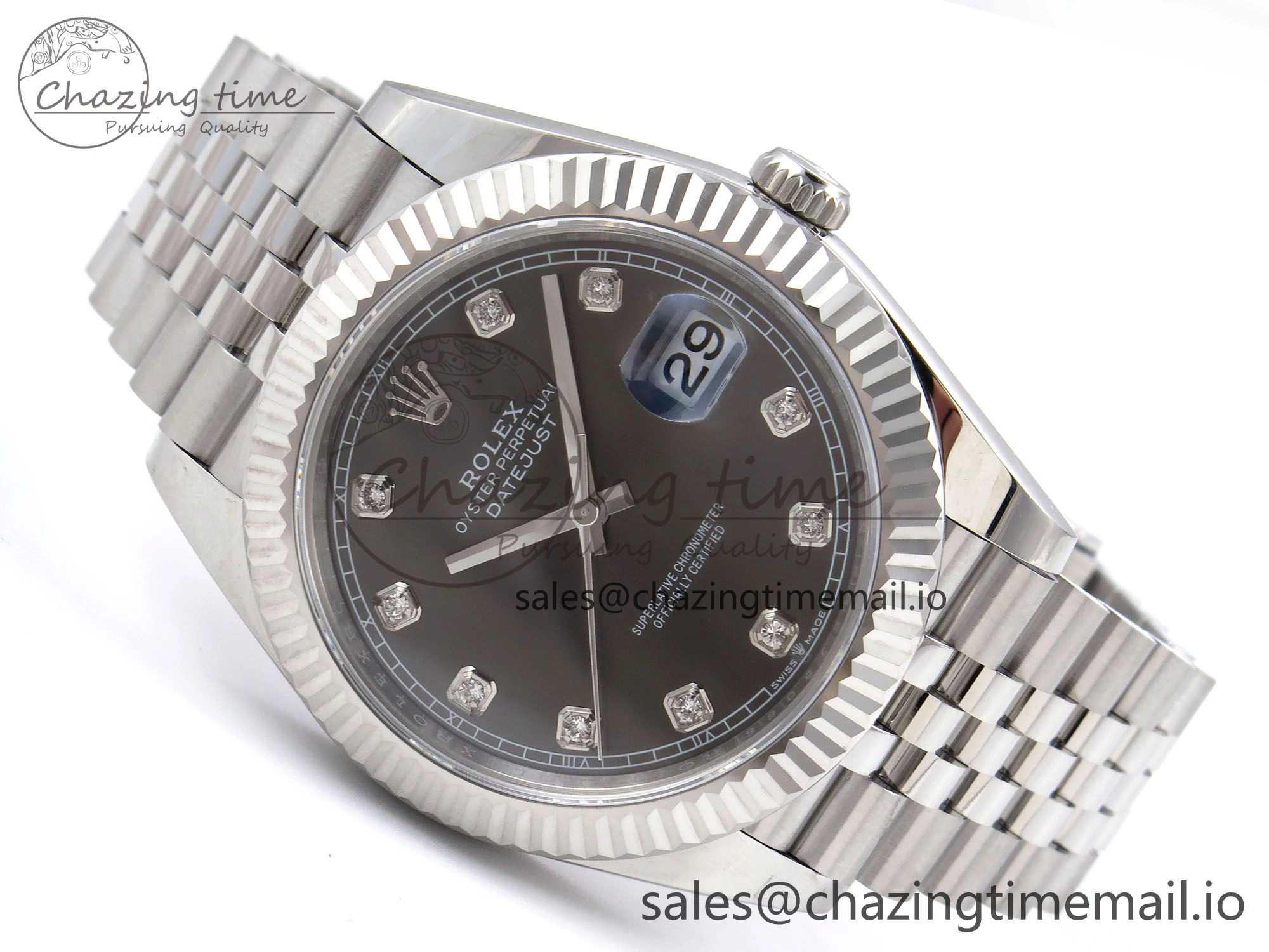 DateJust 41 126334 EWEF Best Edition Gray Diamonds Dial on Jubilee Bracelet A3235