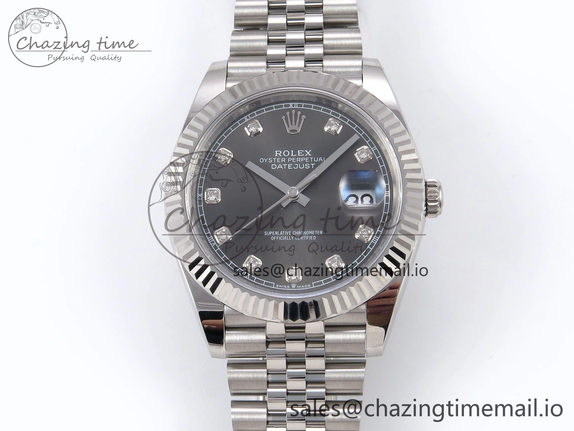 DateJust 41 126334 EWEF Best Edition Gray Diamonds Dial on Jubilee Bracelet A3235