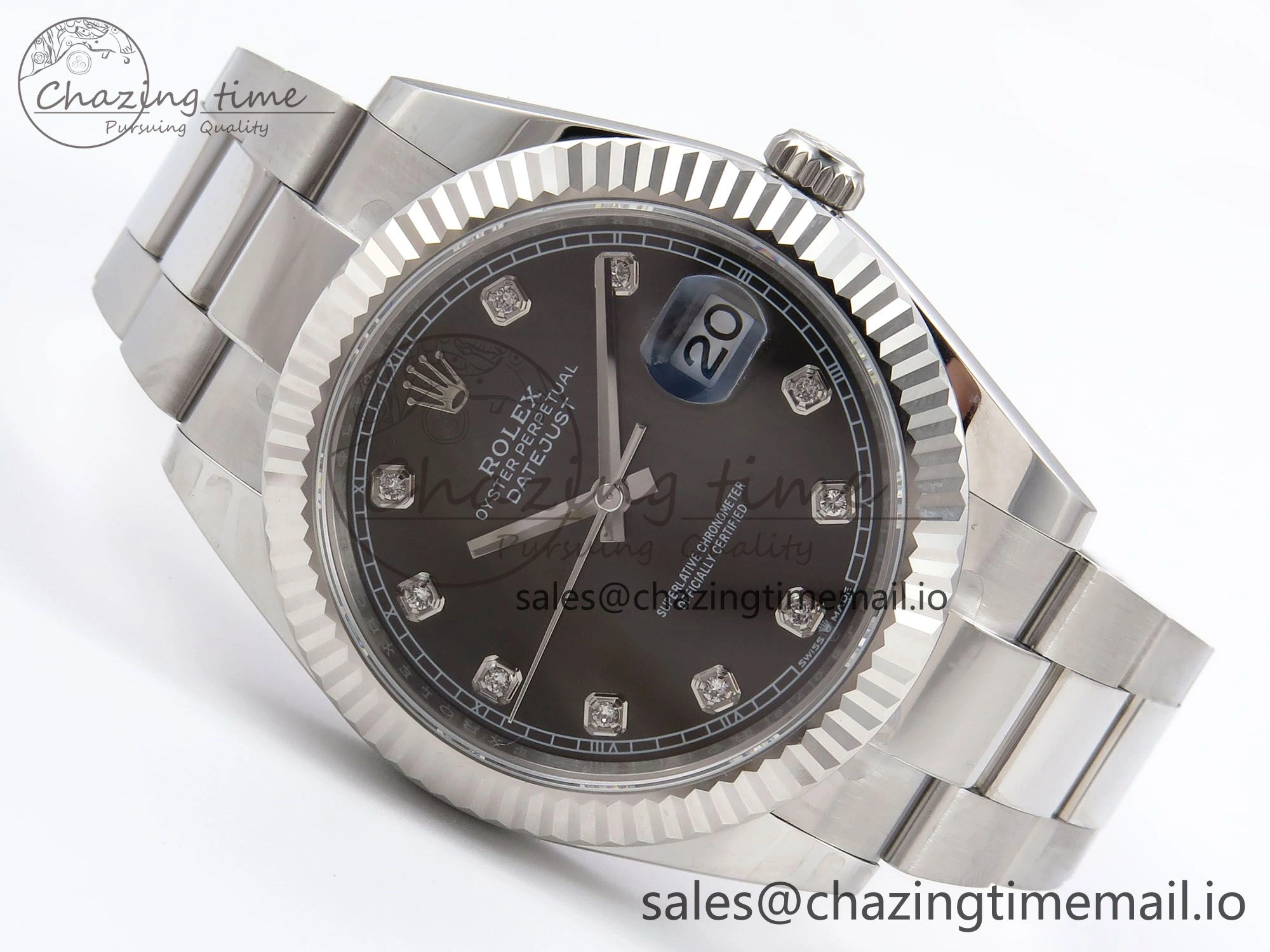 DateJust 41 126334 EWEF Best Edition Gray Diamonds Dial on Oyster Bracelet A3235