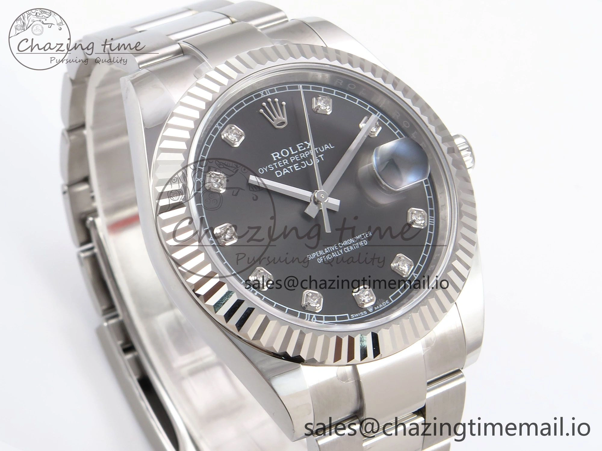 DateJust 41 126334 EWEF Best Edition Gray Diamonds Dial on Oyster Bracelet A3235